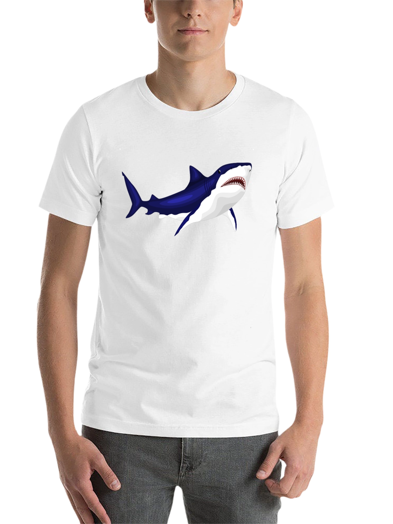 Black Cool Shark Graphic Black T-Shirt view 14