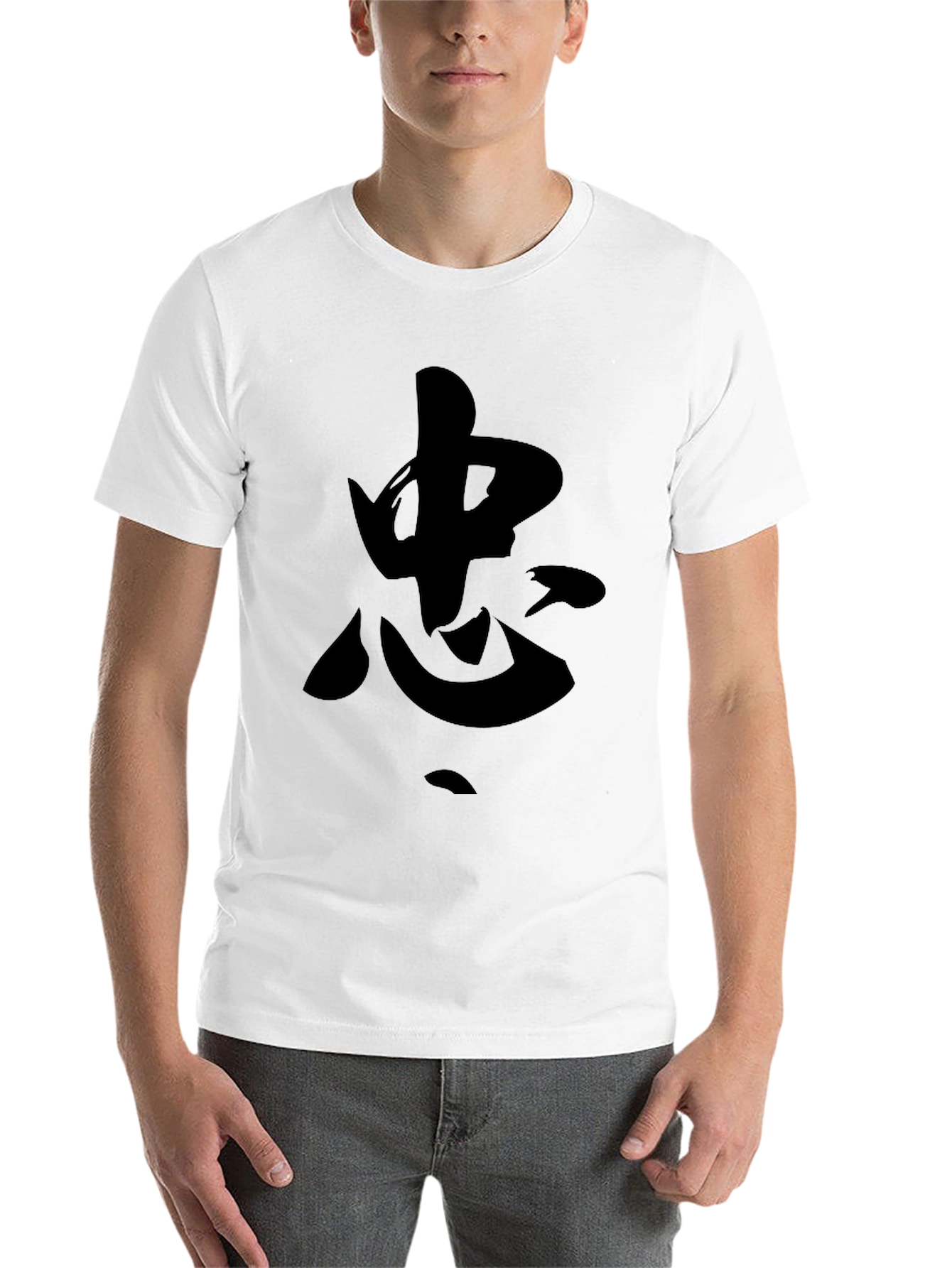 Black Stylish Black T-Shirt with Kanji Design view 14