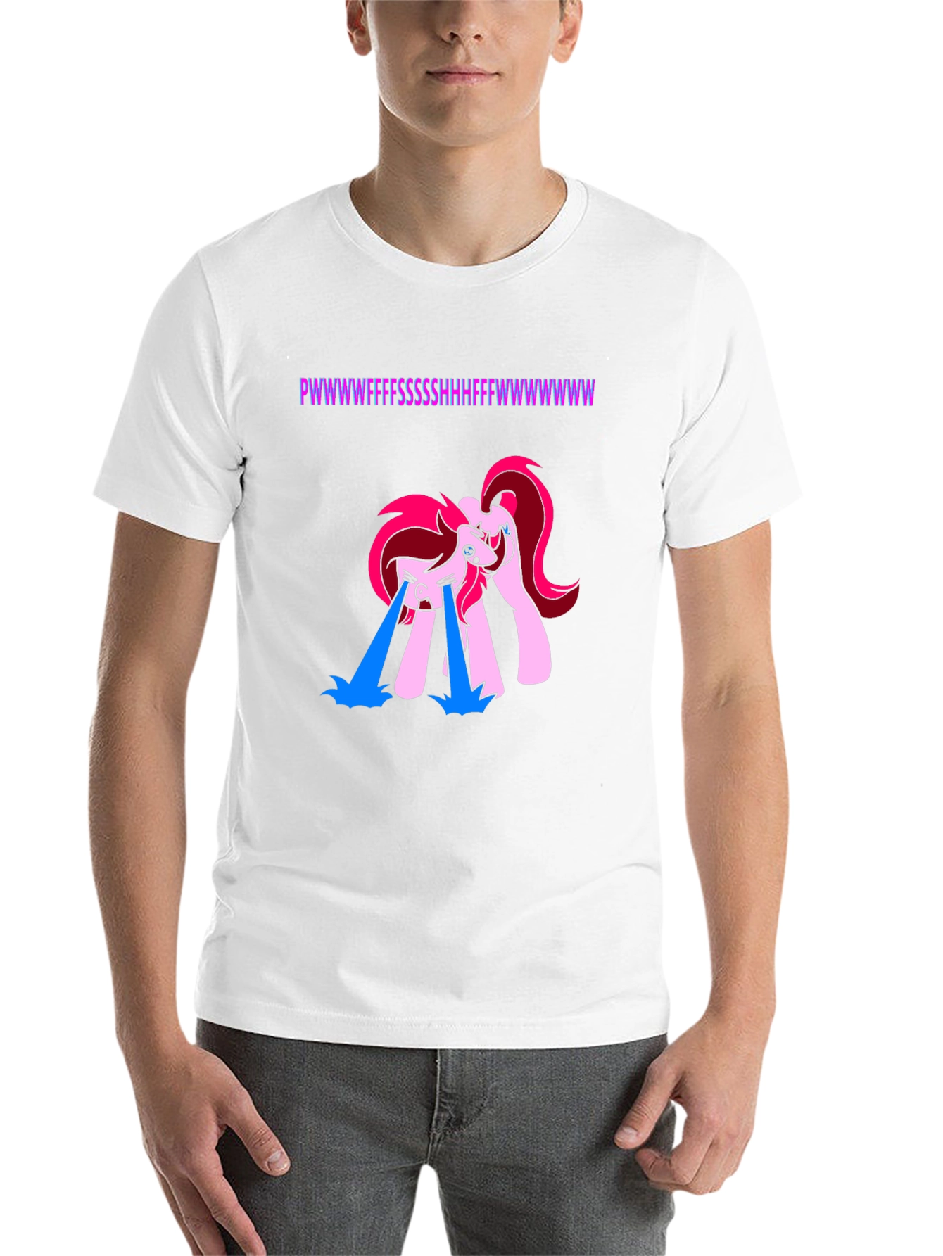 Black Funny Crying Pony Black T-Shirt view 14