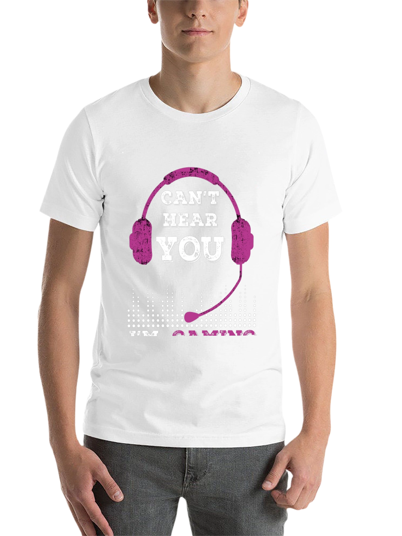 Black Can't Hear You I'm Gaming T-Shirt view 14