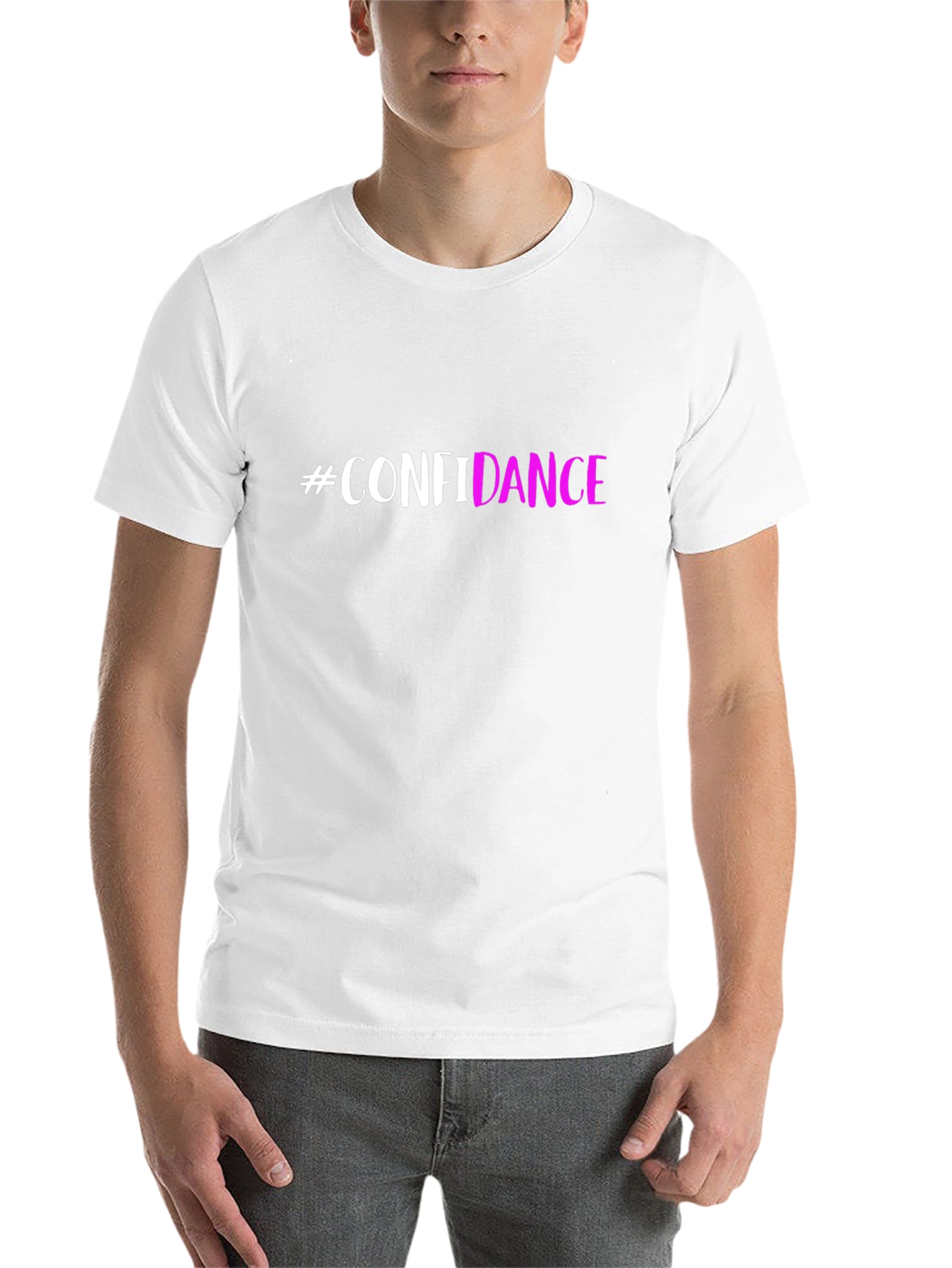 Black #Confidance Black Graphic T-Shirt view 14
