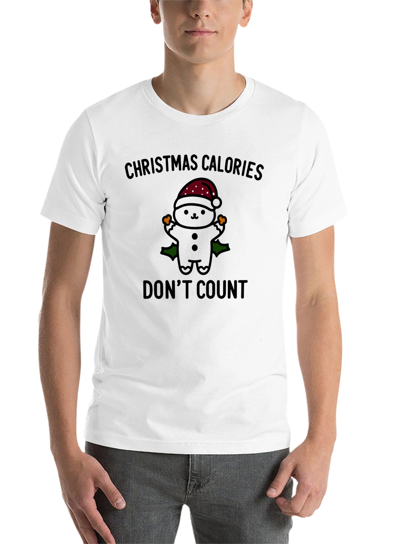 Black Christmas Calories Don't Count T-Shirt view 14