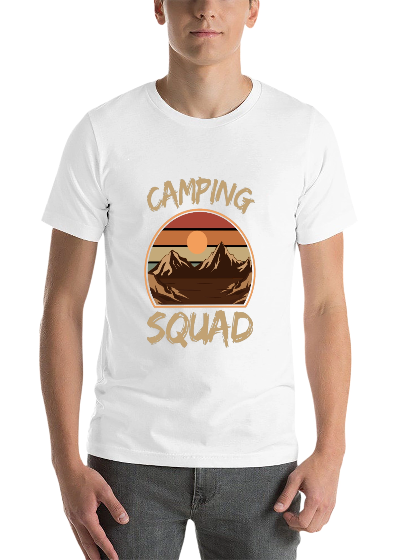 Black Camping Squad Tee - Retro Mountain Adventure Shirt view 14