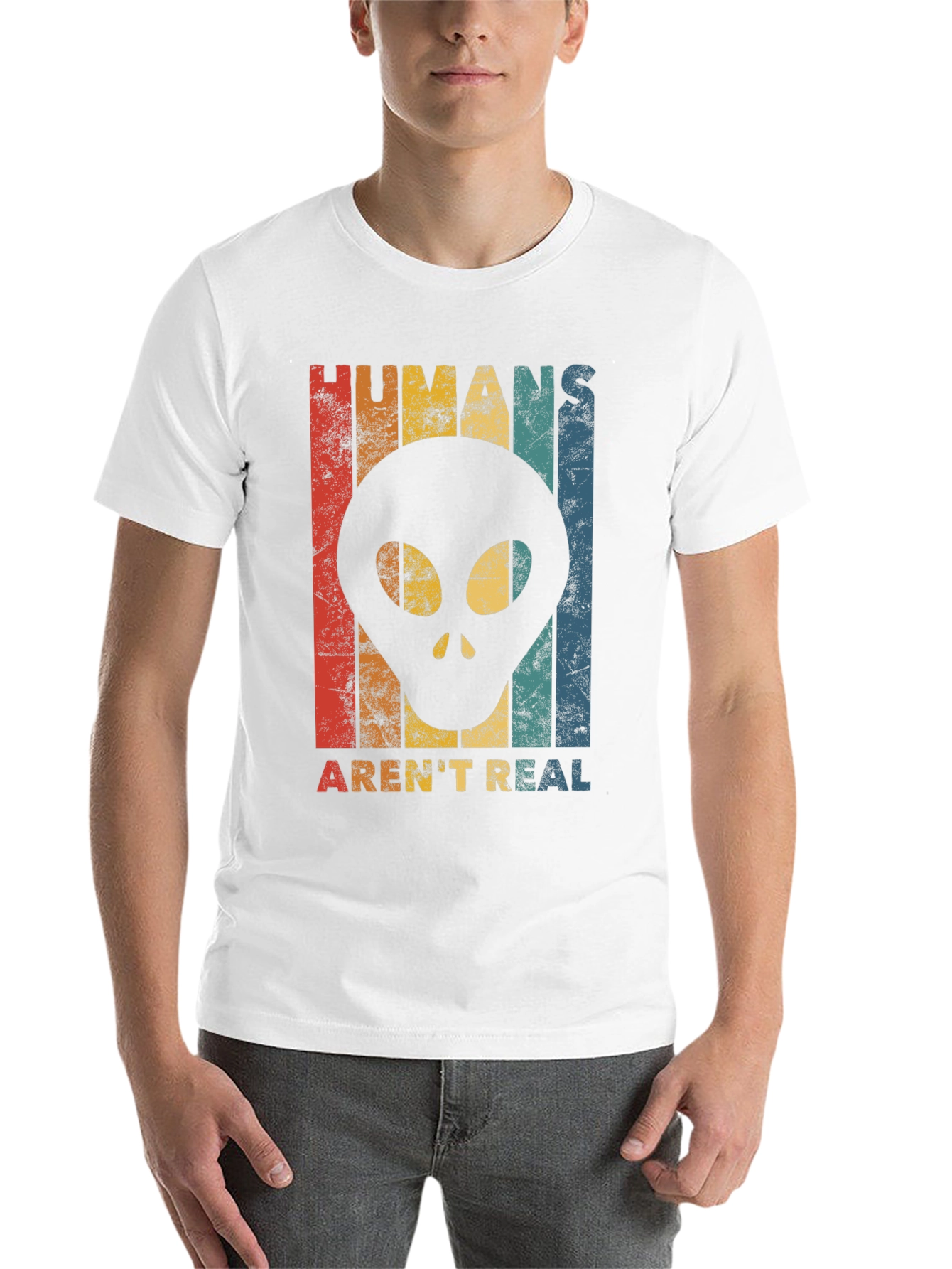 Black Humans Aren't Real Alien T-Shirt view 14