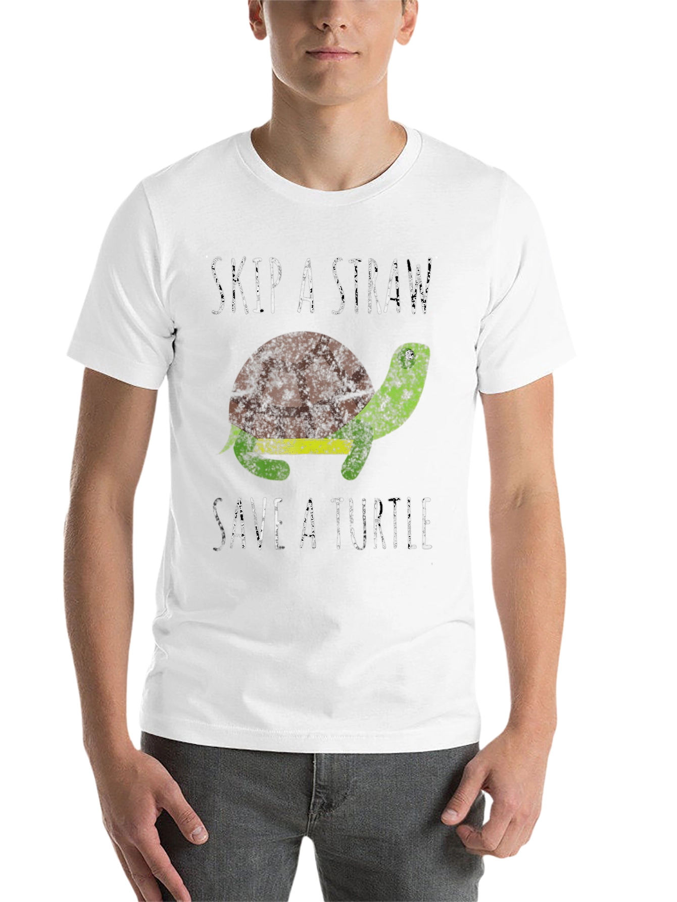 Black Skip A Straw Save A Turtle Graphic T-Shirt view 14