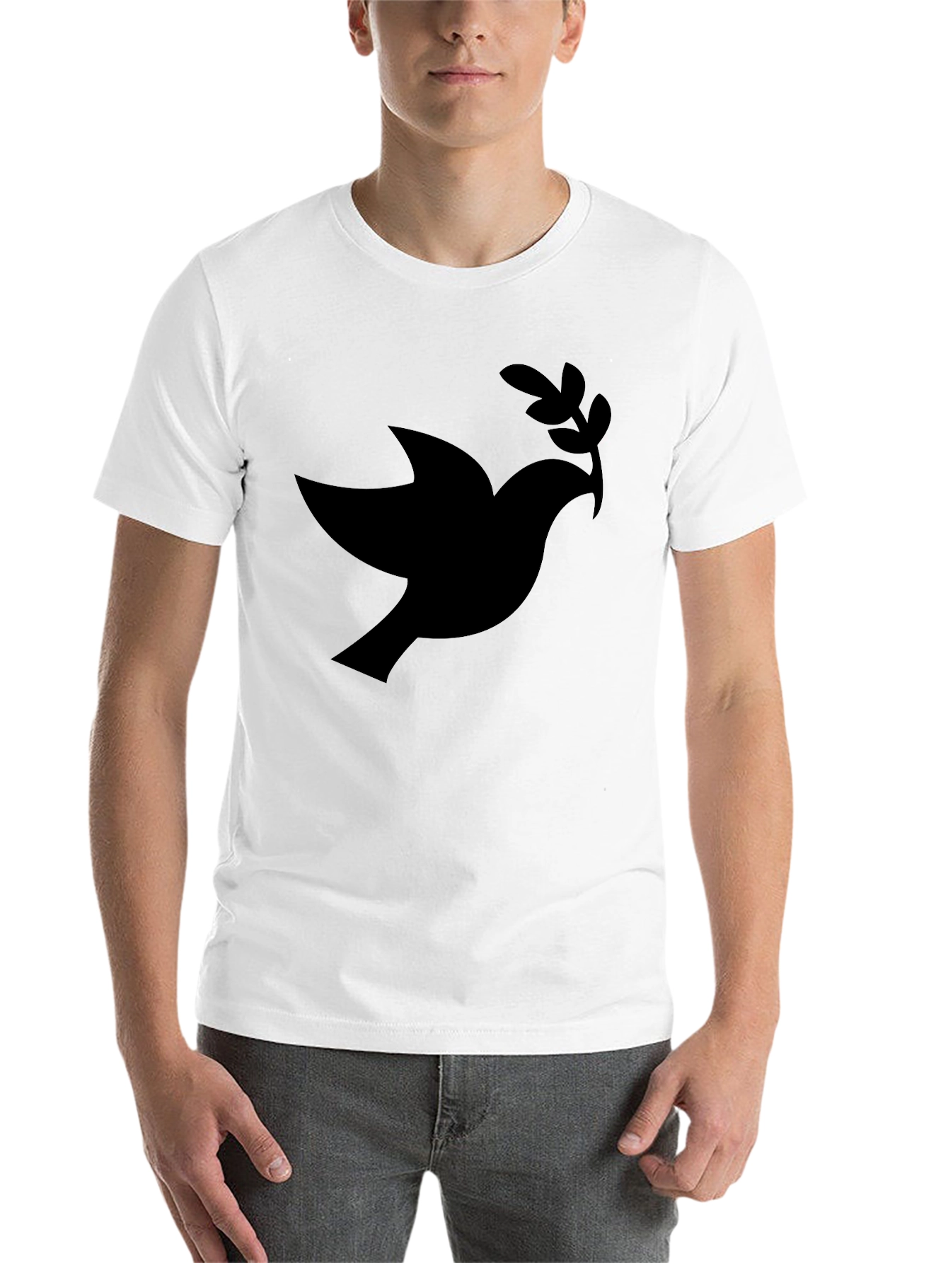 Black Dove of Peace Graphic Tee - Black view 14