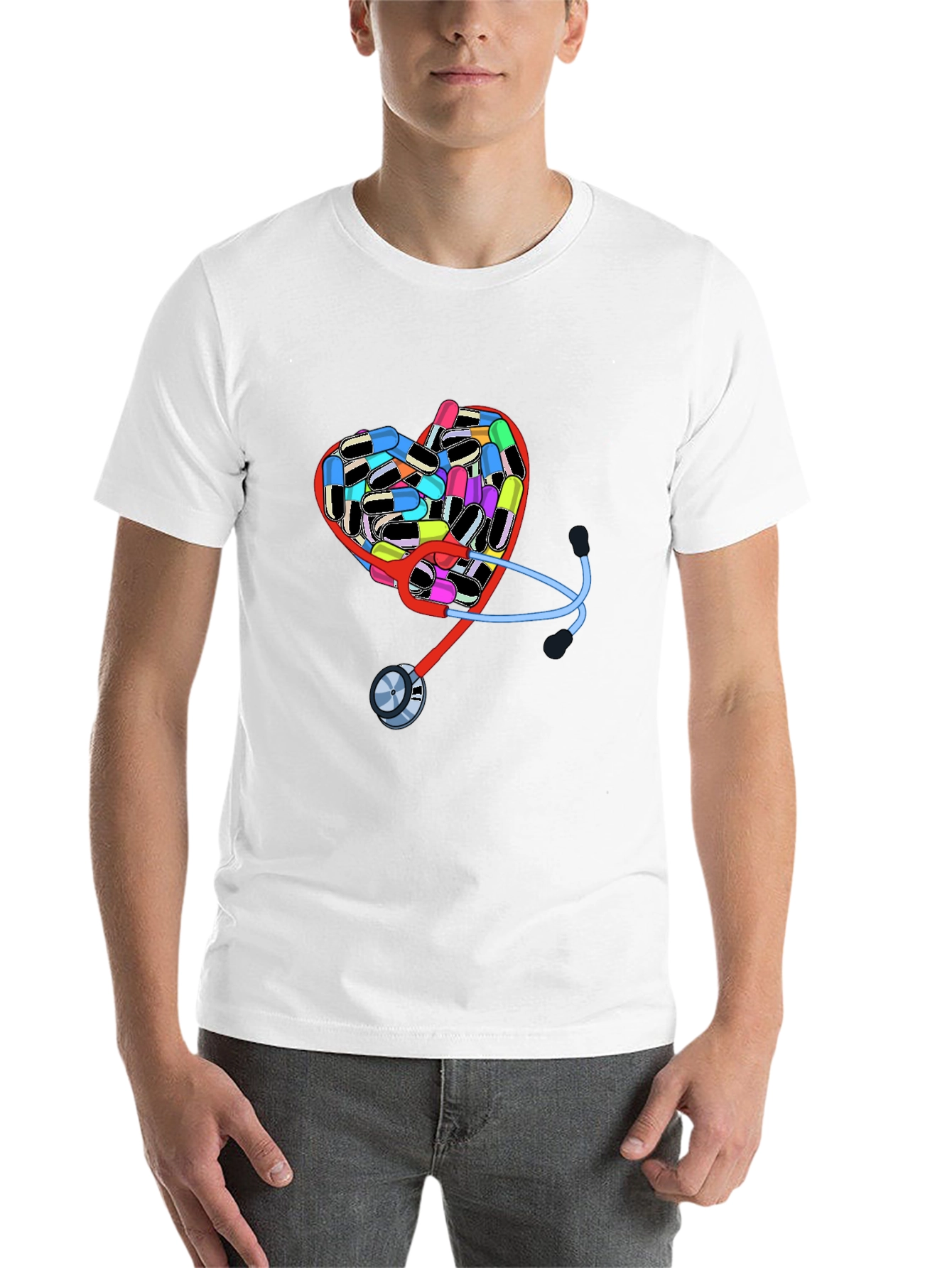 Black Heart Pills & Stethoscope Graphic T-Shirt view 14
