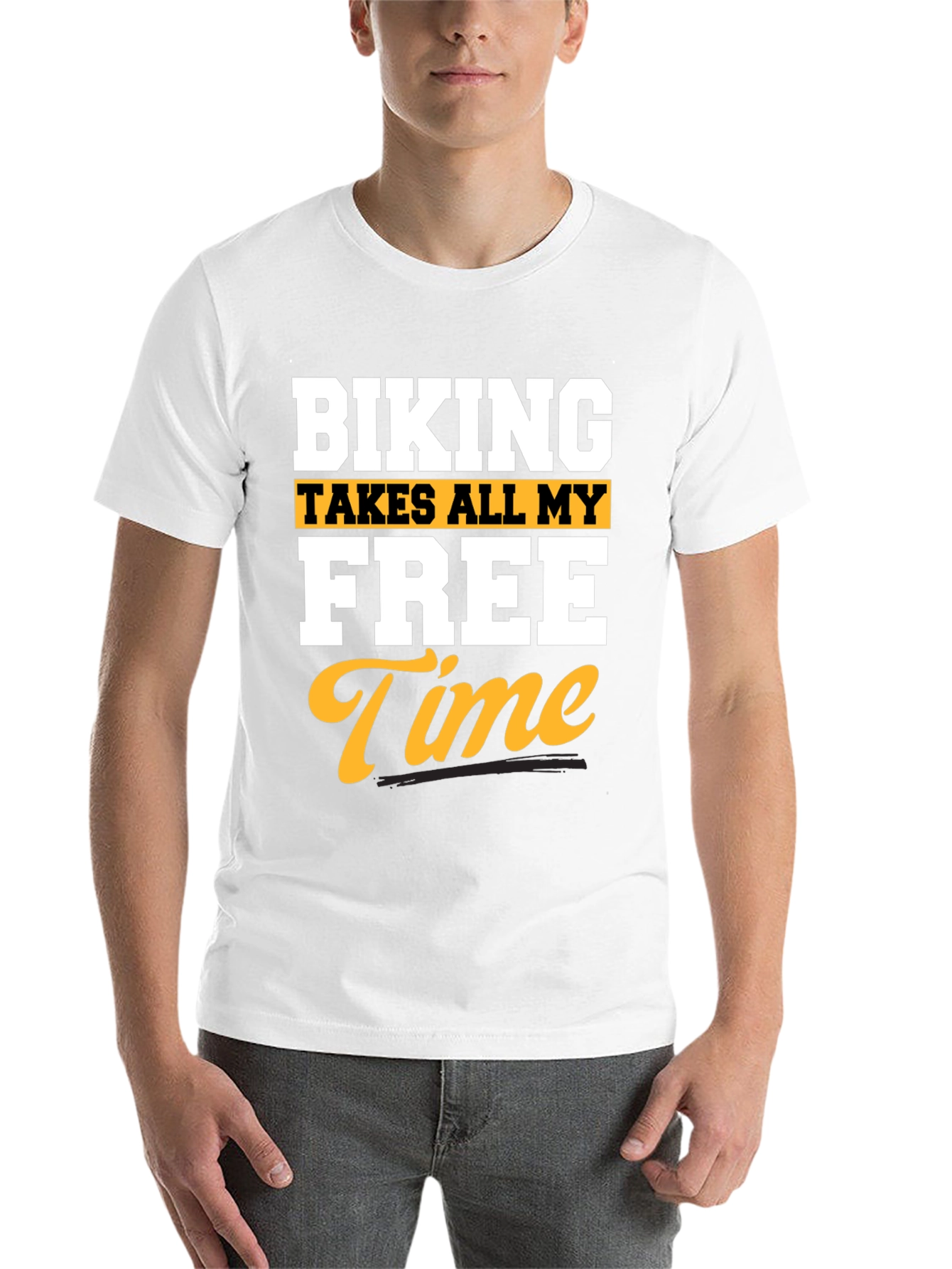 Black Biking Takes All My Free Time Black T-Shirt view 14