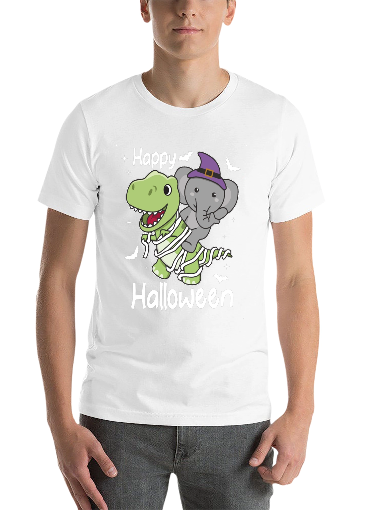 Happy Halloween Dinosaur & Elephant T-Shirt - 14