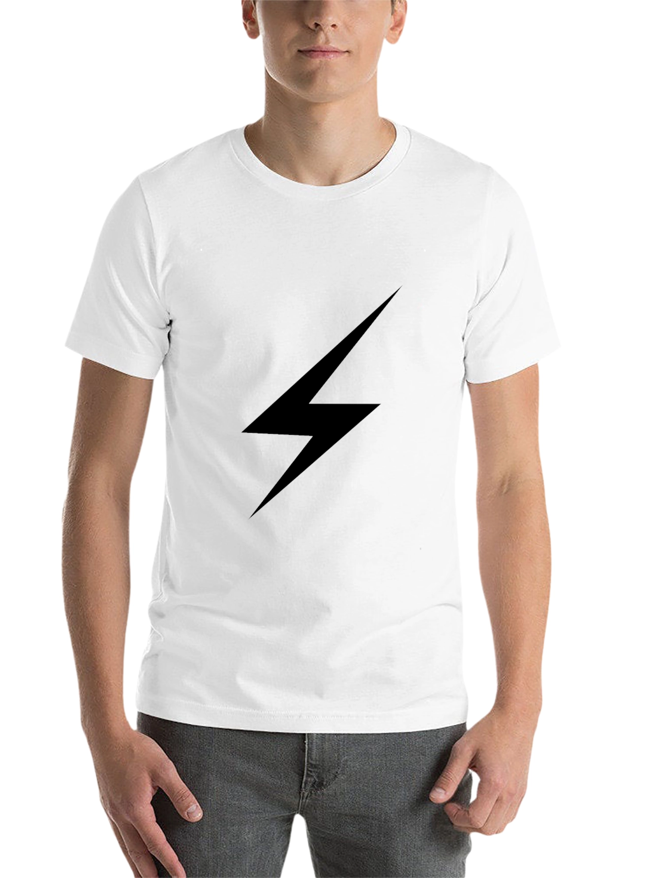 Black Black Lightning Bolt Graphic Tee - Stylish Casual Wear view 14