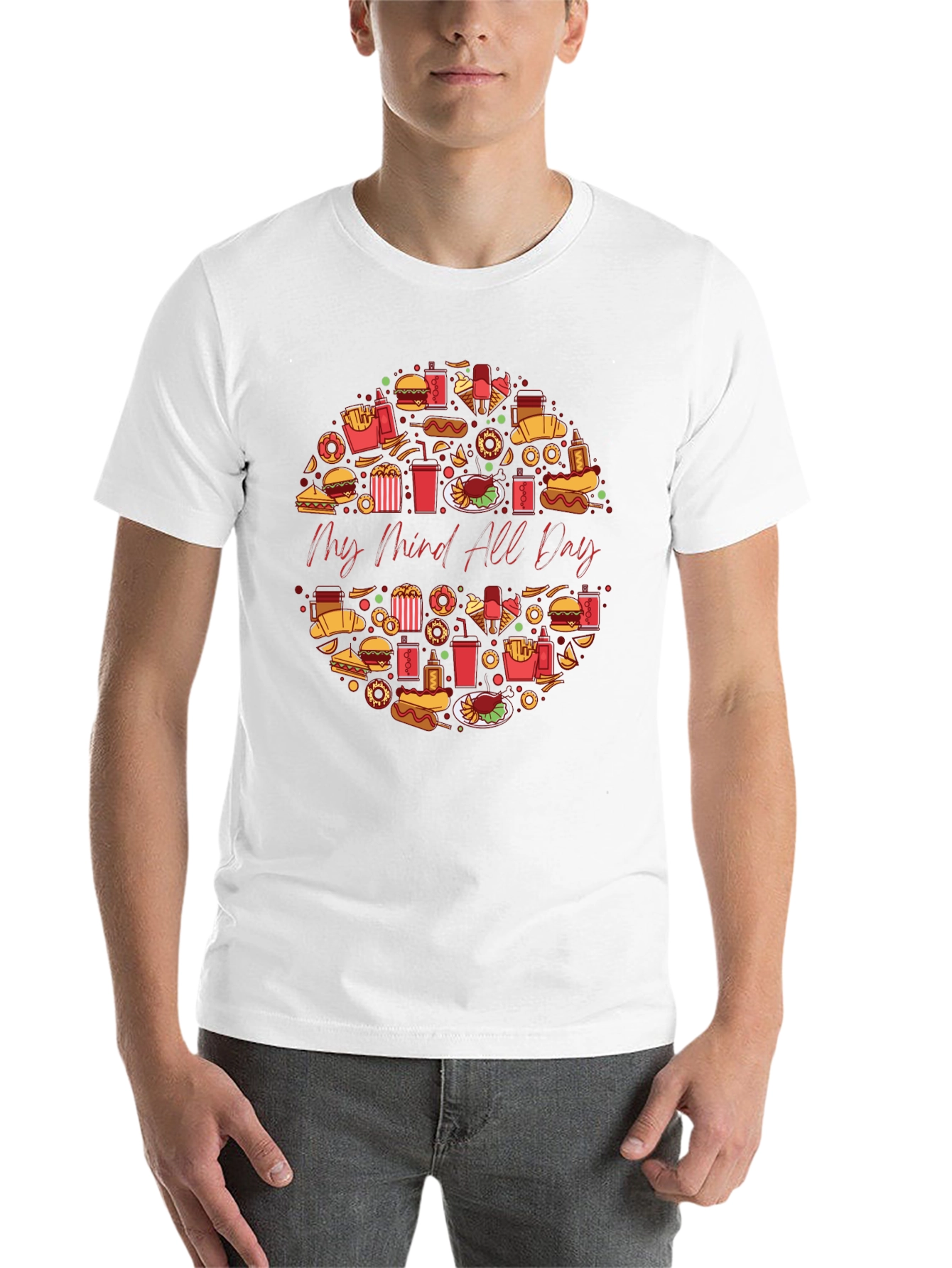 Black My Mind All Day Foodie T-Shirt - Black, Casual view 14