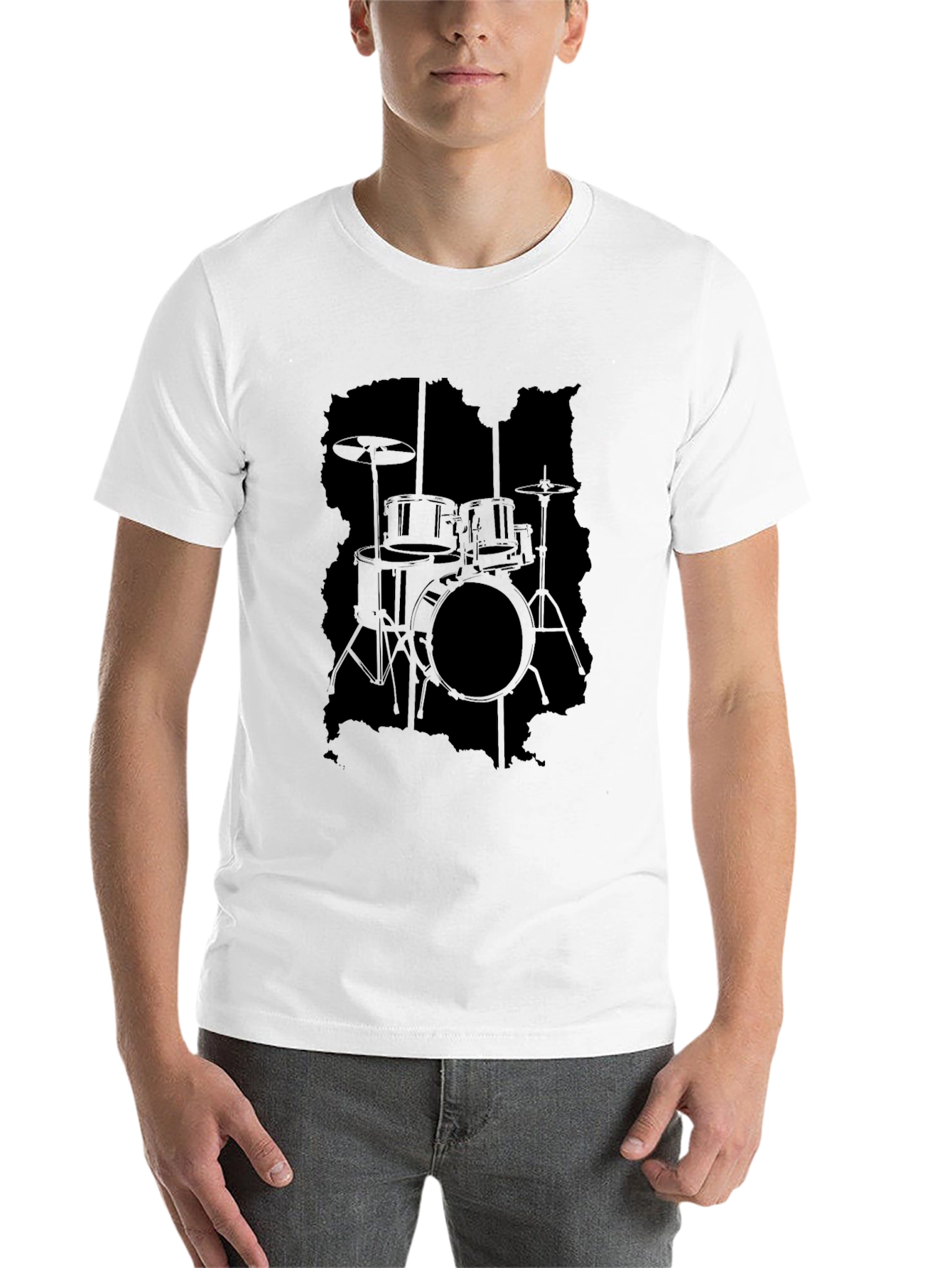 Black Black Drum Set Graphic T-Shirt view 14