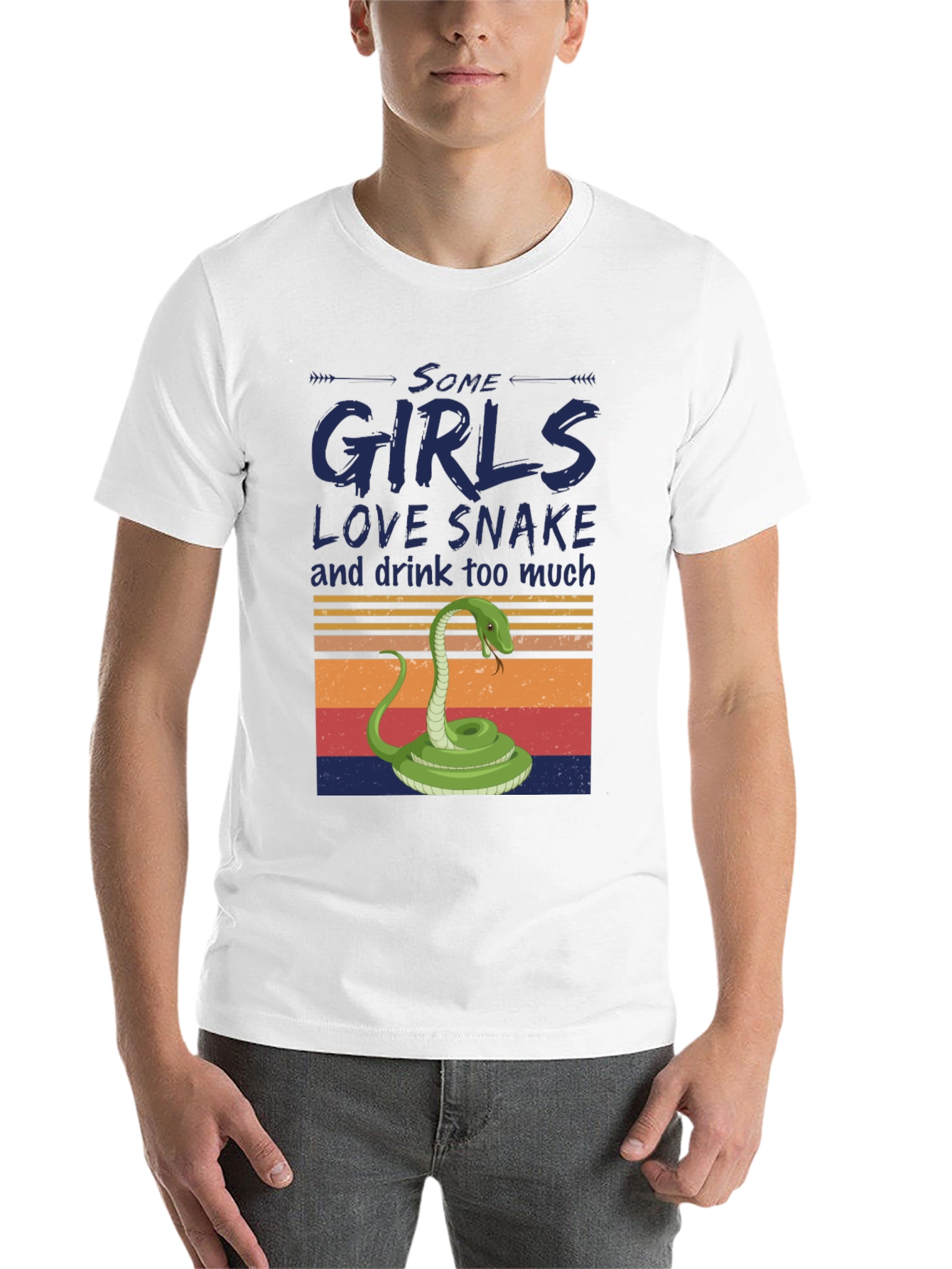 Black Some Girls Love Snake T-Shirt view 14