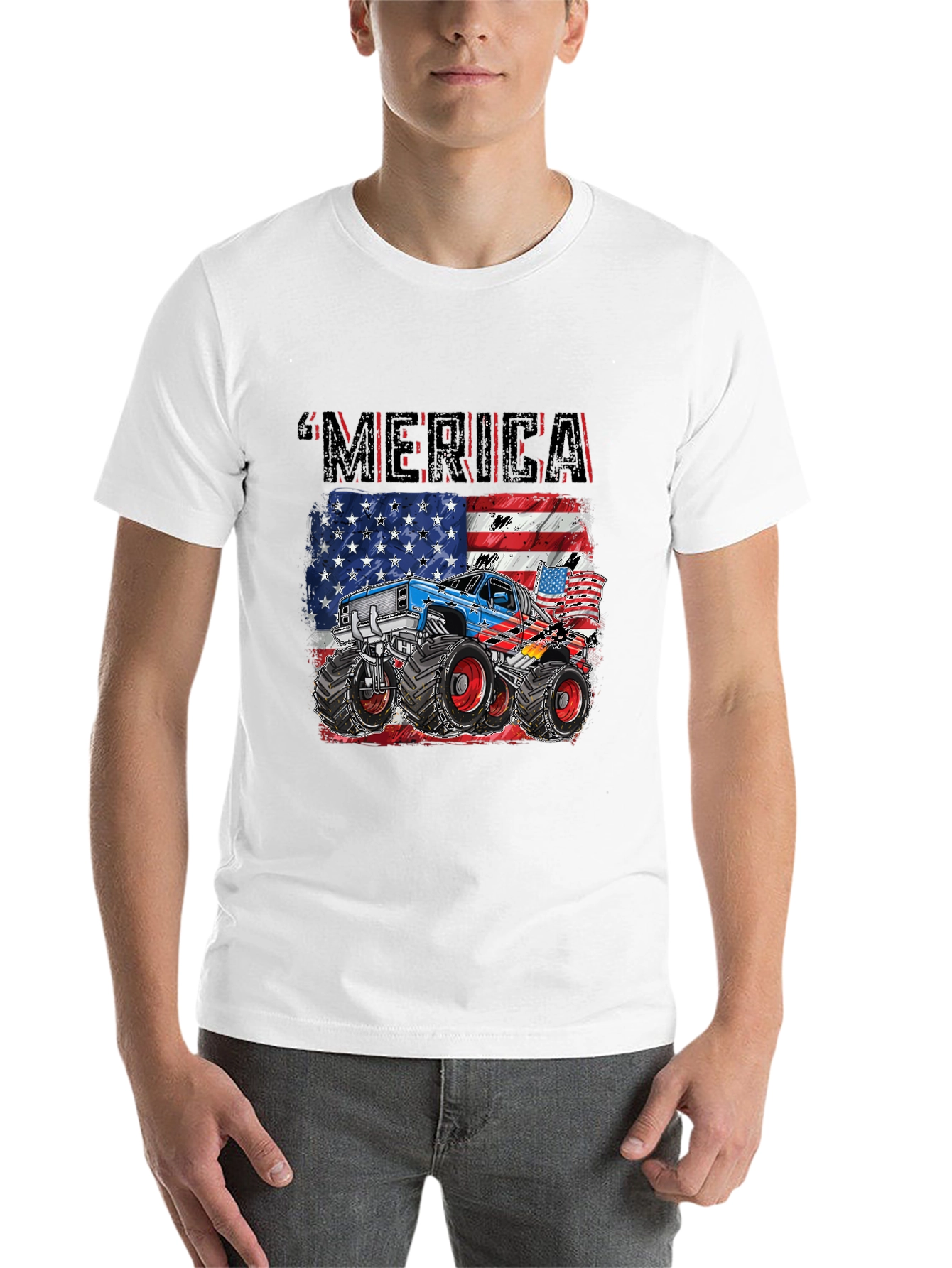 Black American Pride Monster Truck Graphic Tee view 14