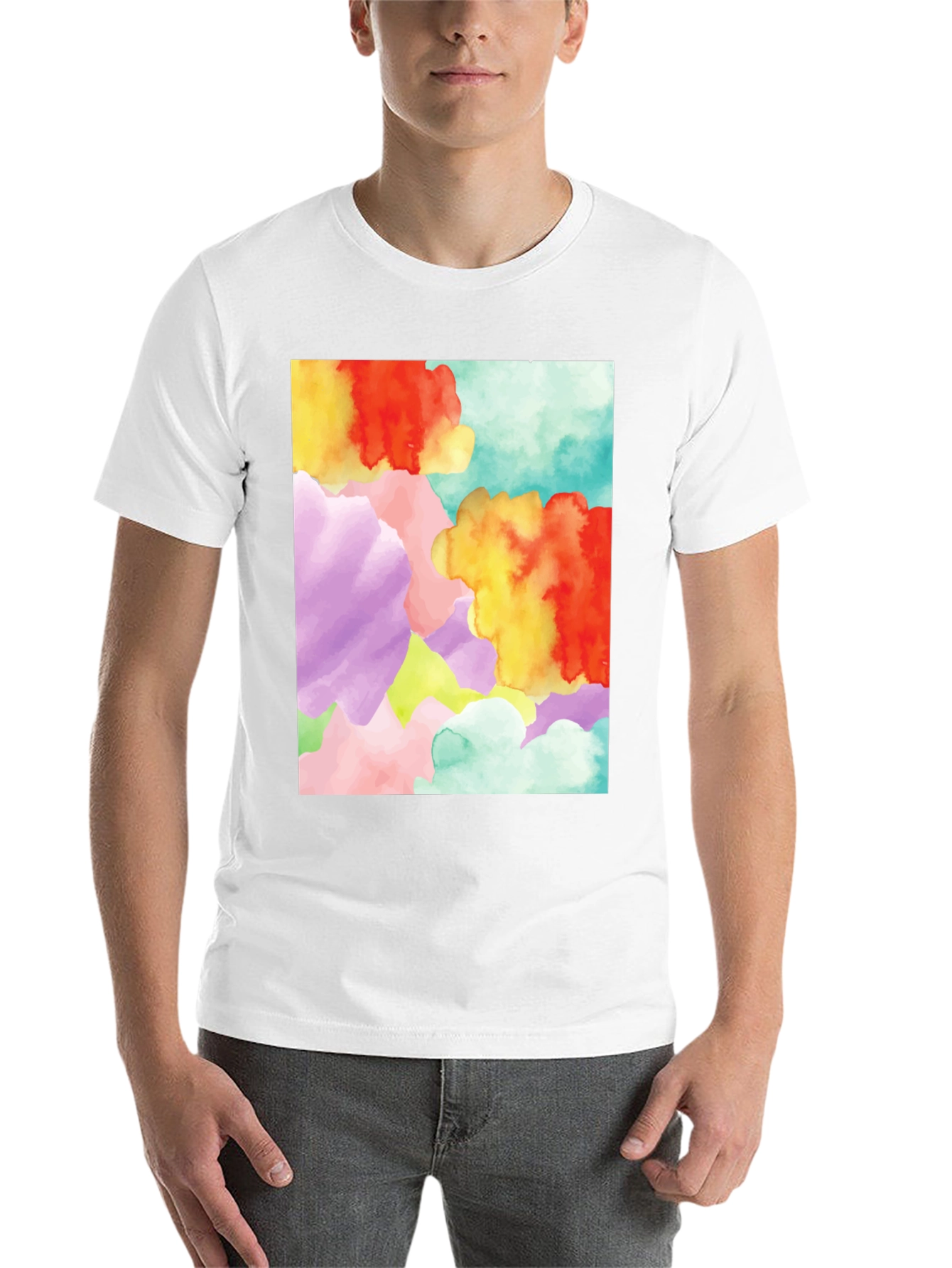 Black Abstract Watercolor Graphic Tee - Unique Design view 14