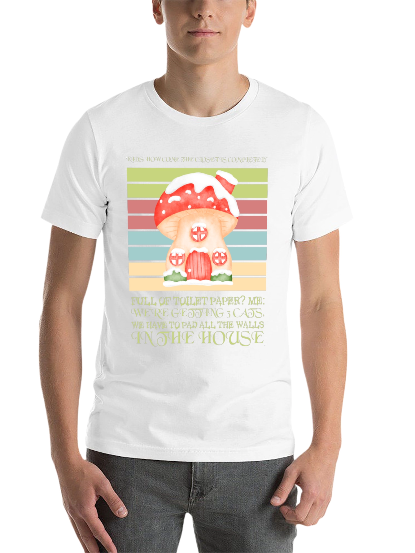 Black Mushroom House Cat Lover T-Shirt view 14