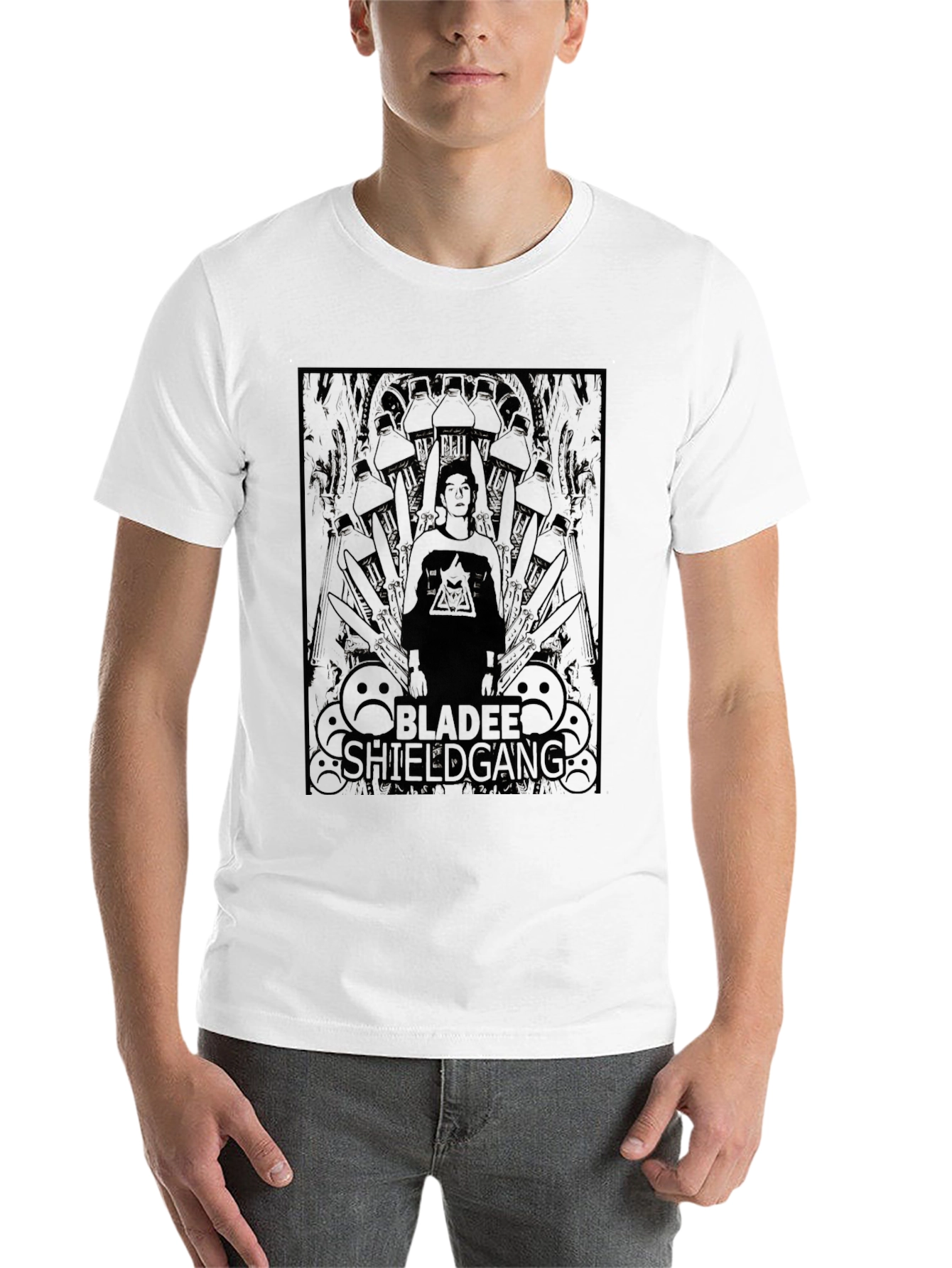 Black Bladee Shield Gang Graphic T-Shirt view 14
