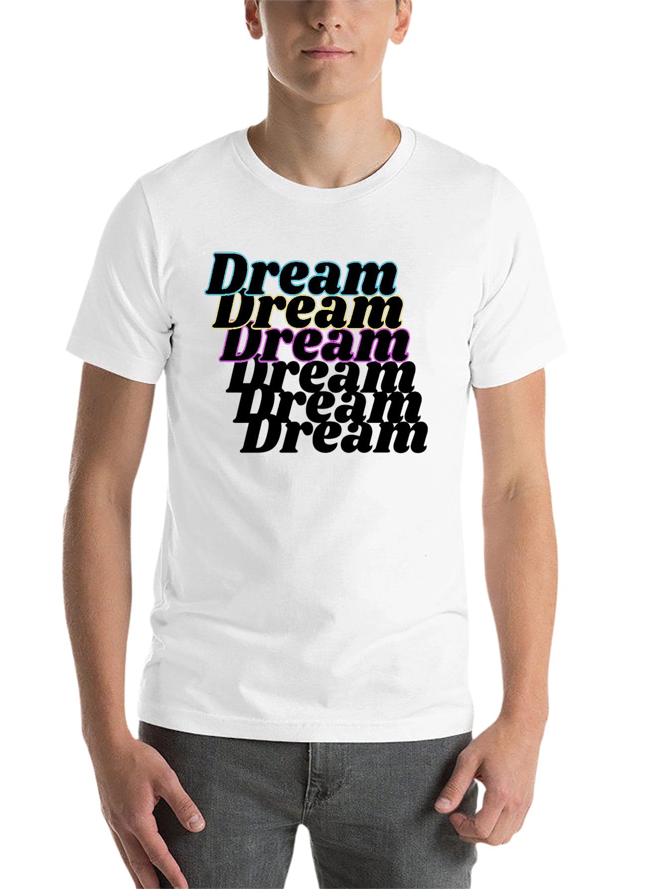 Black Dream Text Graphic Black T-Shirt view 14