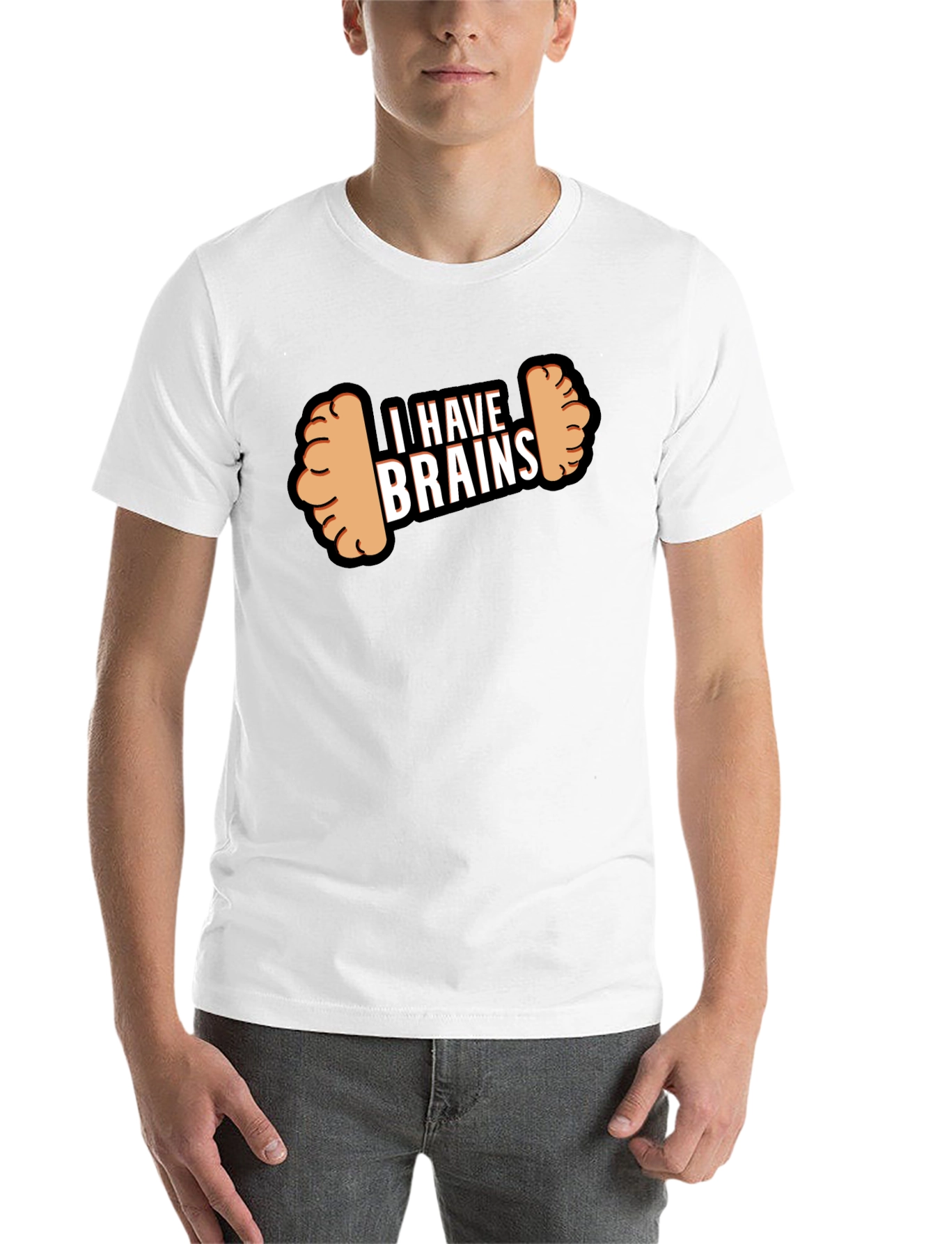 Black I Have Brains Dumbbell T-Shirt - Funny Gym Workout Tee view 14