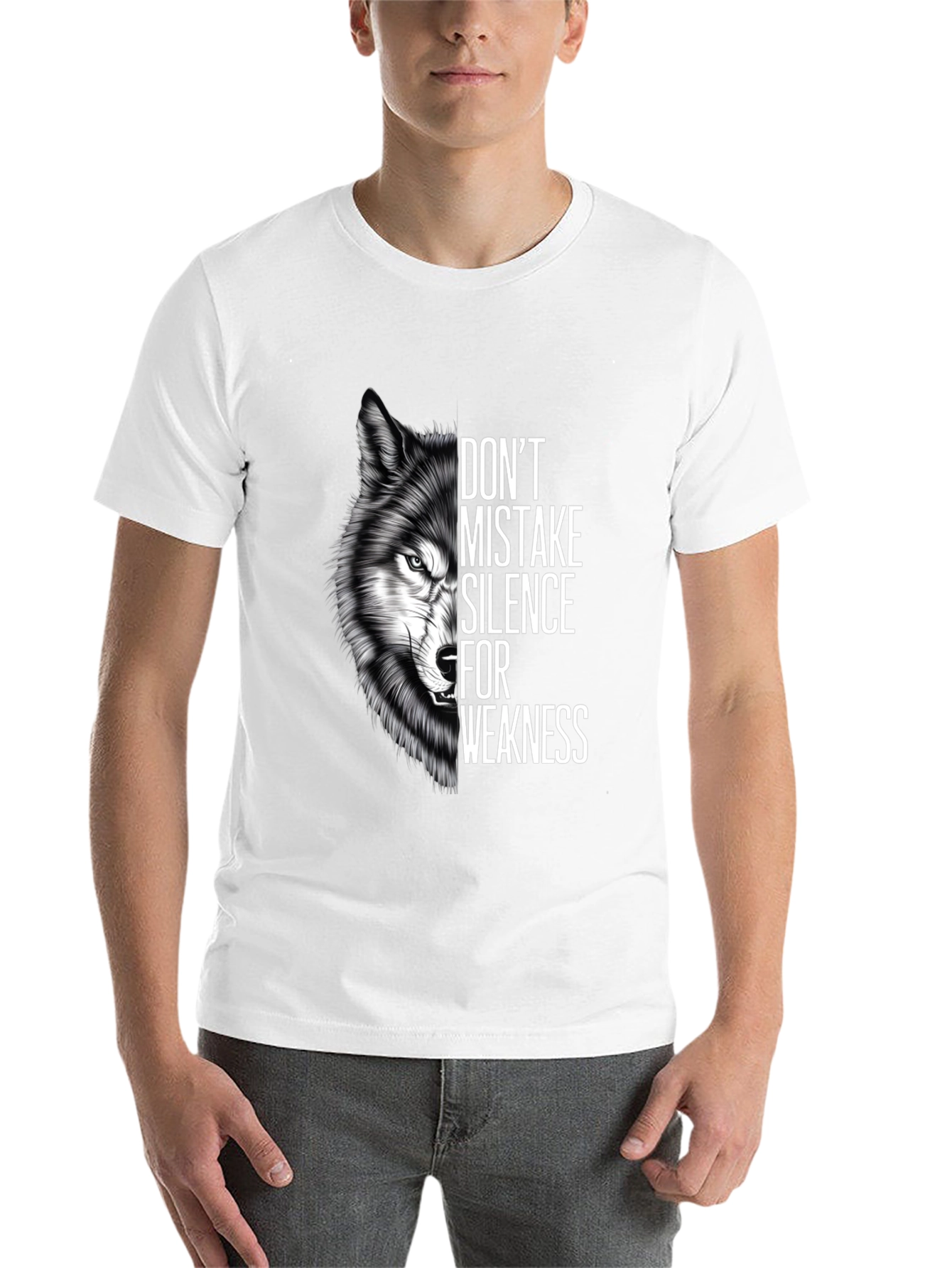 Black Wolf Silence Graphic Tee - Don't Mistake Silence For Weakness T-Shirt view 14