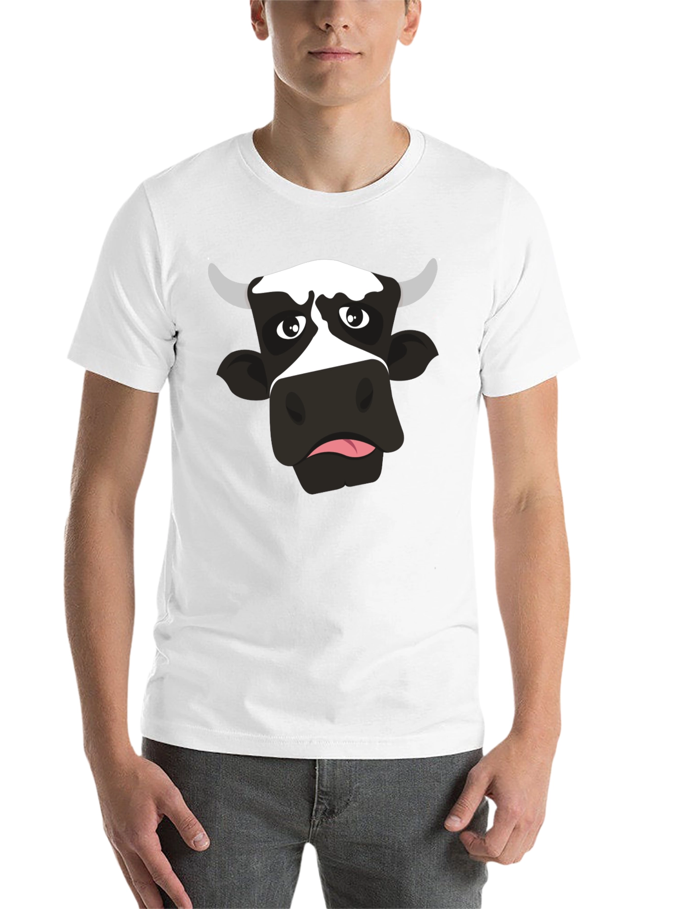 Funny Cow Graphic Print Black T-Shirt - 14