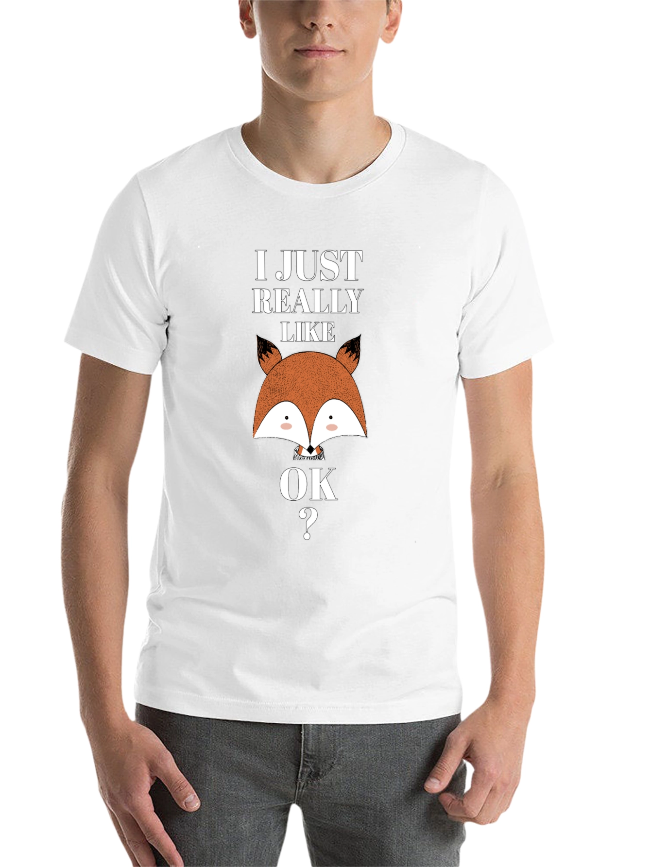 Black I Just Really Like Foxes OK T-Shirt view 14