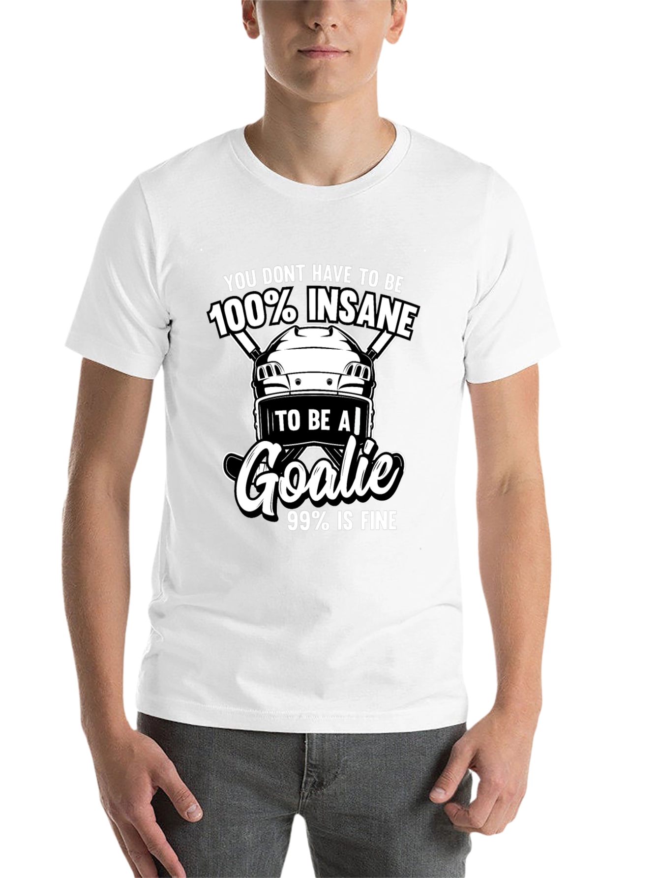Black Hockey Goalie T-Shirt - Insane Goalie Tee view 14