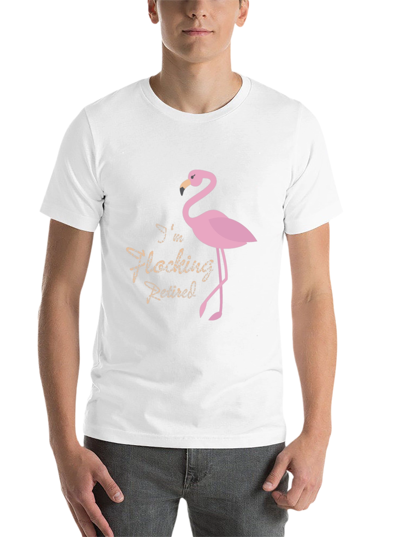Black Funny Flamingo Retired T-Shirt view 14
