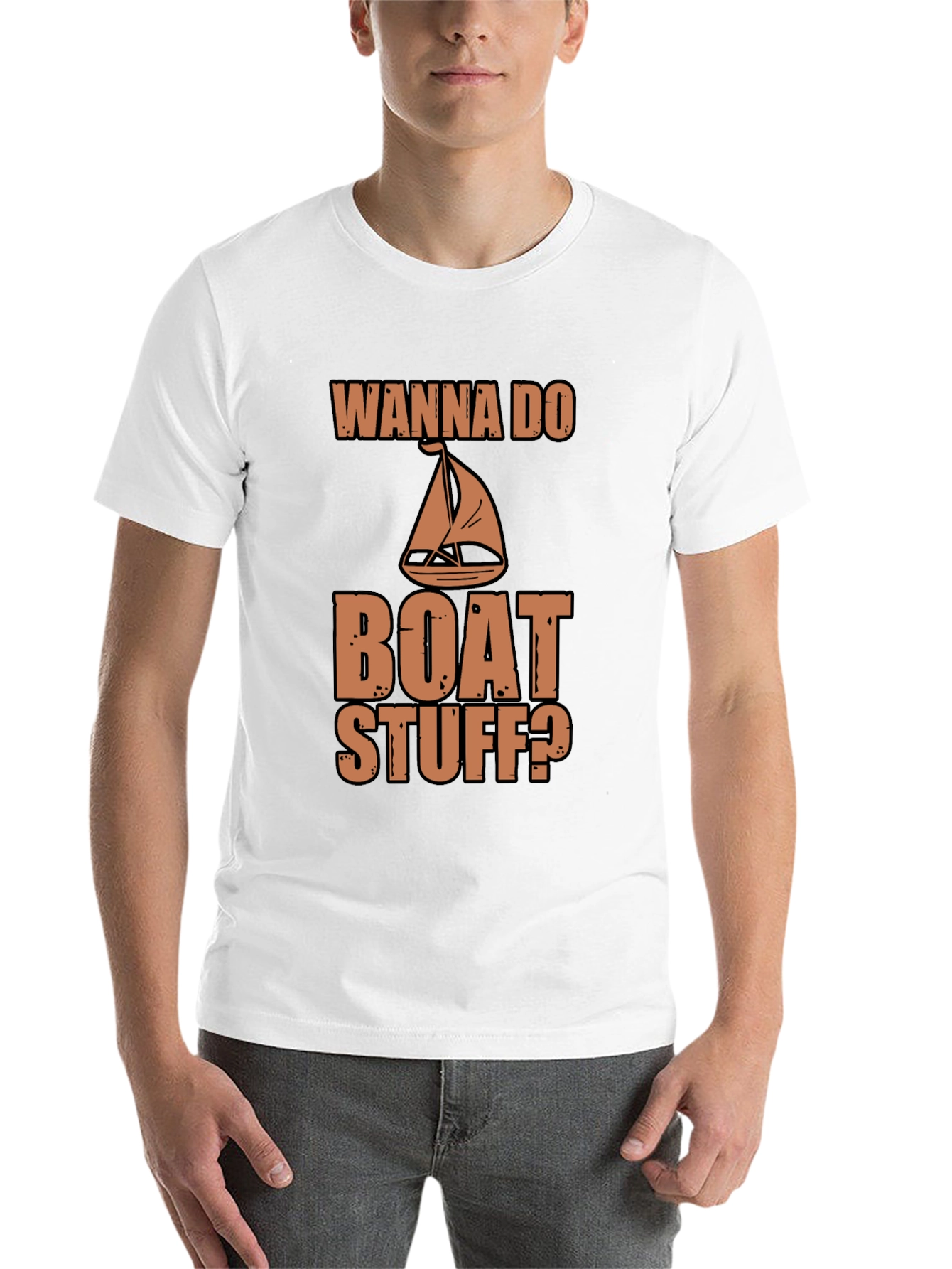 Black Wanna Do Boat Stuff? Graphic Tee view 14