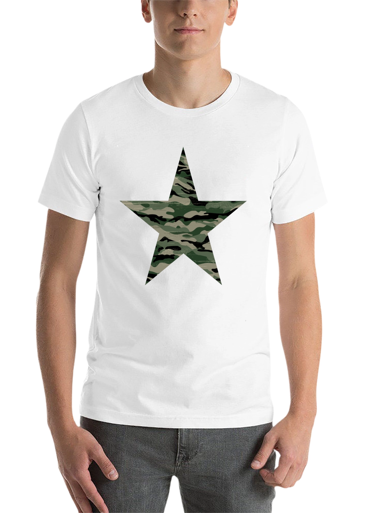 Black Camo Star Graphic Black T-Shirt view 14