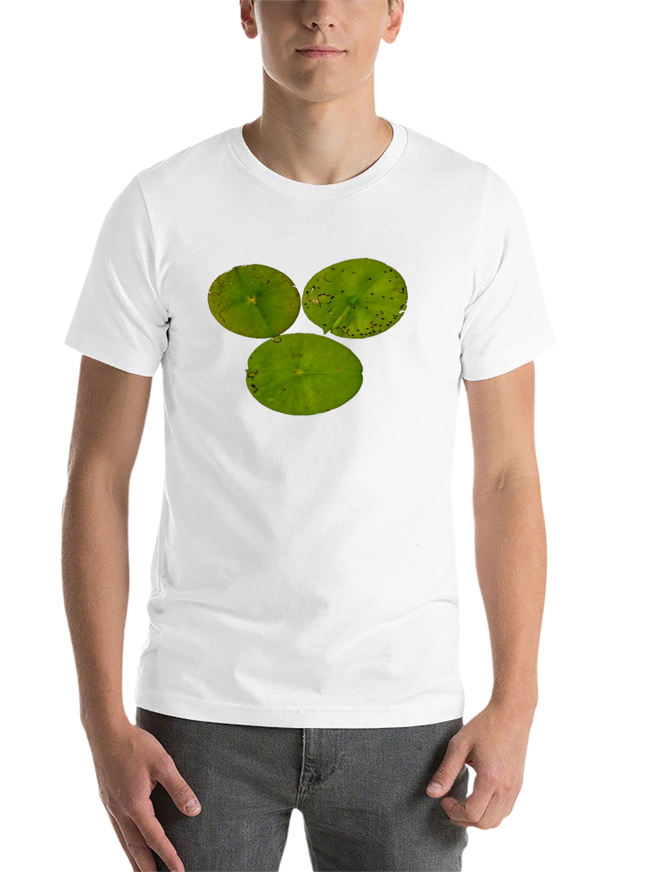 Black Lily Pad Trio Black T-Shirt - Nature Inspired Tee view 14