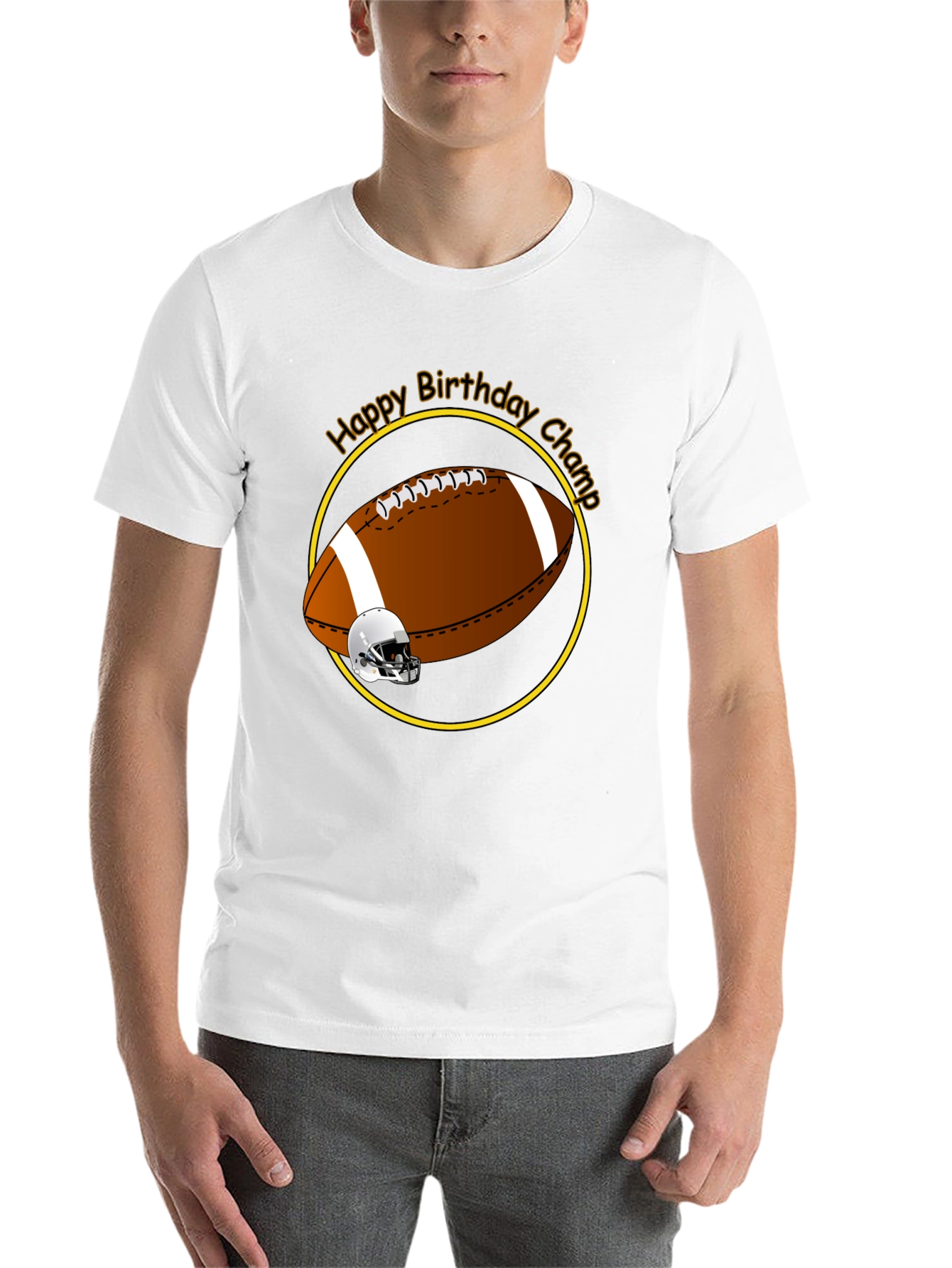Black Birthday Football Champ T-Shirt view 14