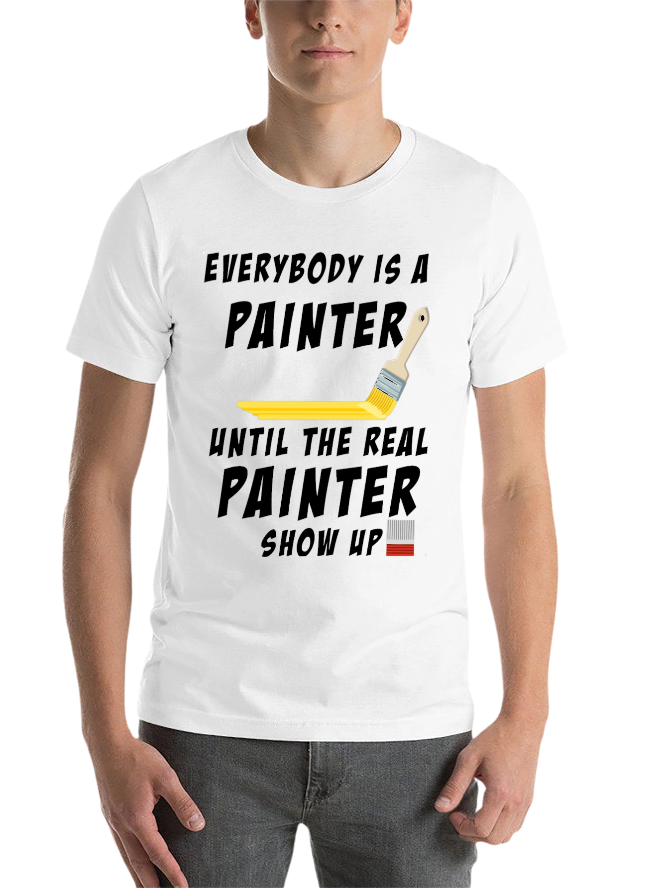 Black Everybody is a Painter Graphic T-Shirt view 14