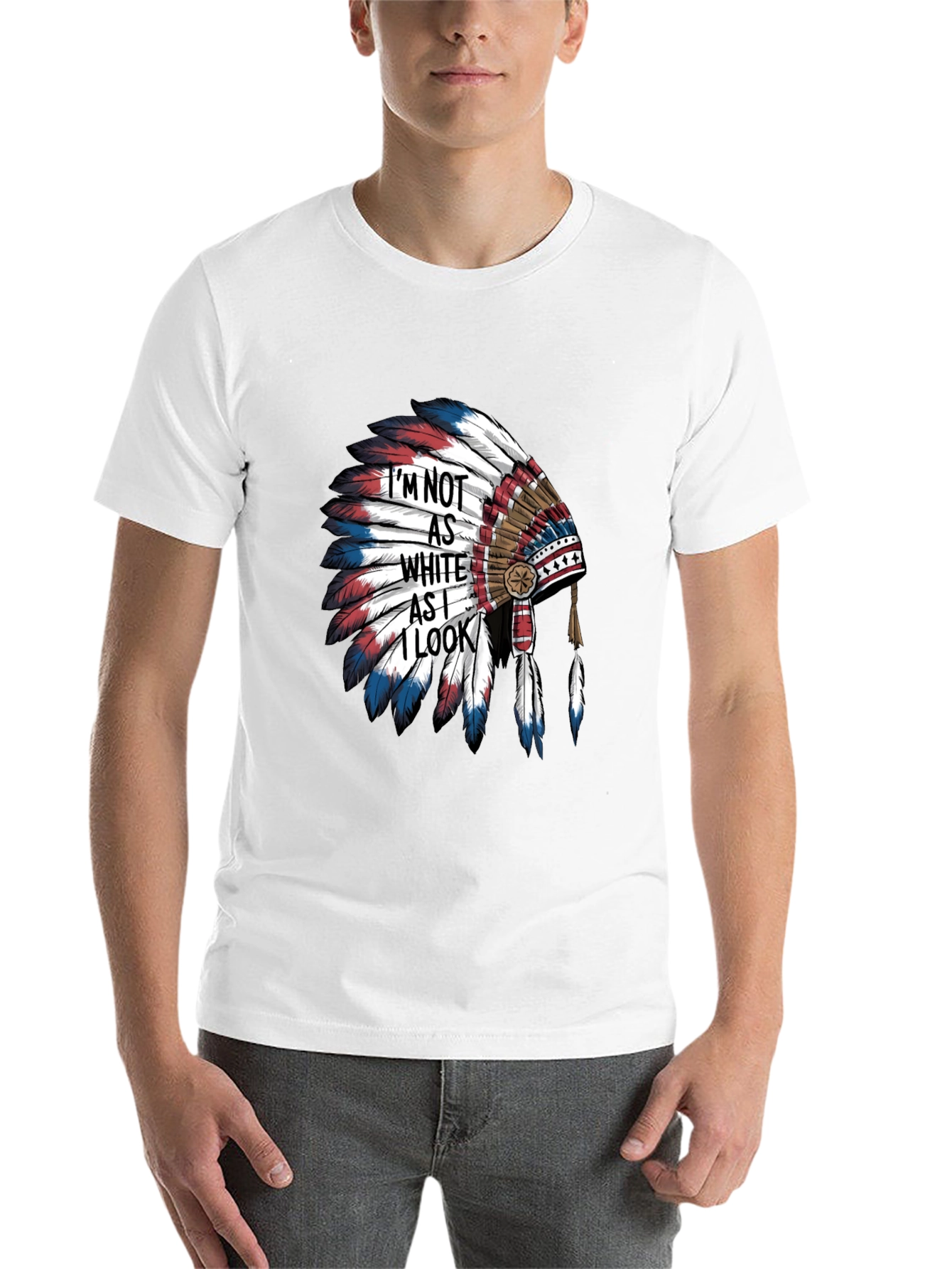 Black Native American Headdress Graphic Tee view 14
