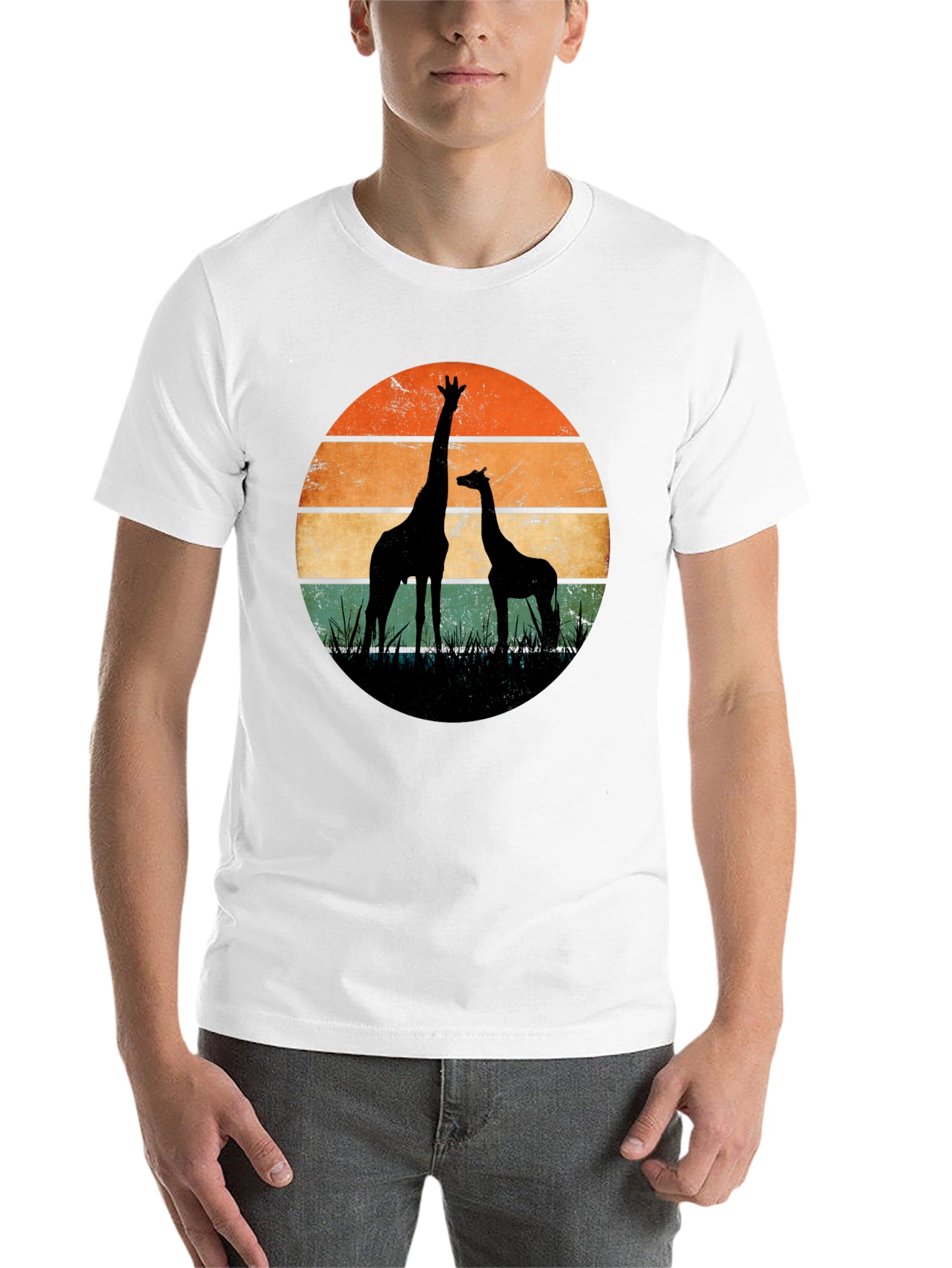 Black Giraffe Sunset Graphic Tee view 14
