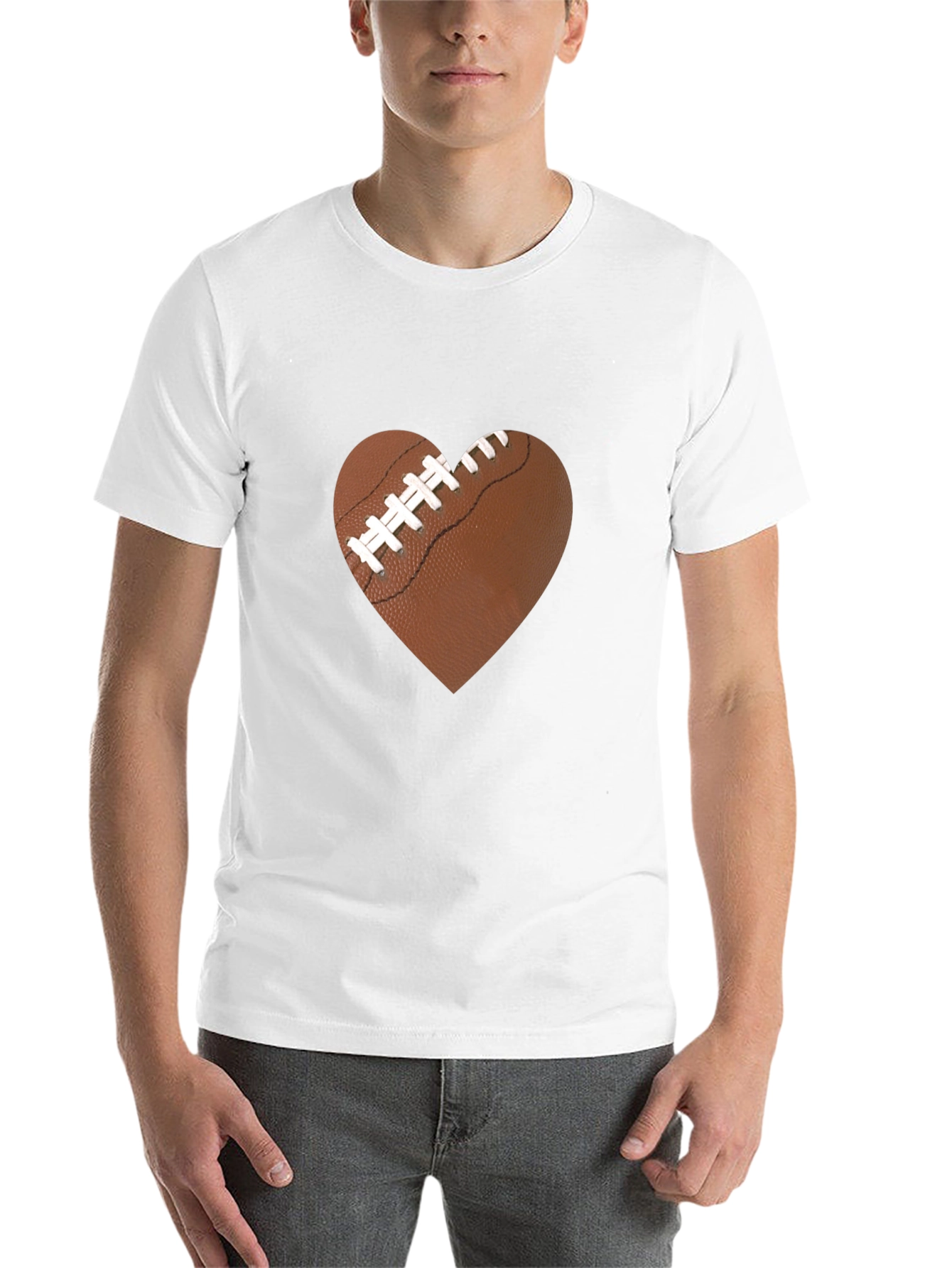 Black Football Heart Graphic Tee - Love the Game! view 14