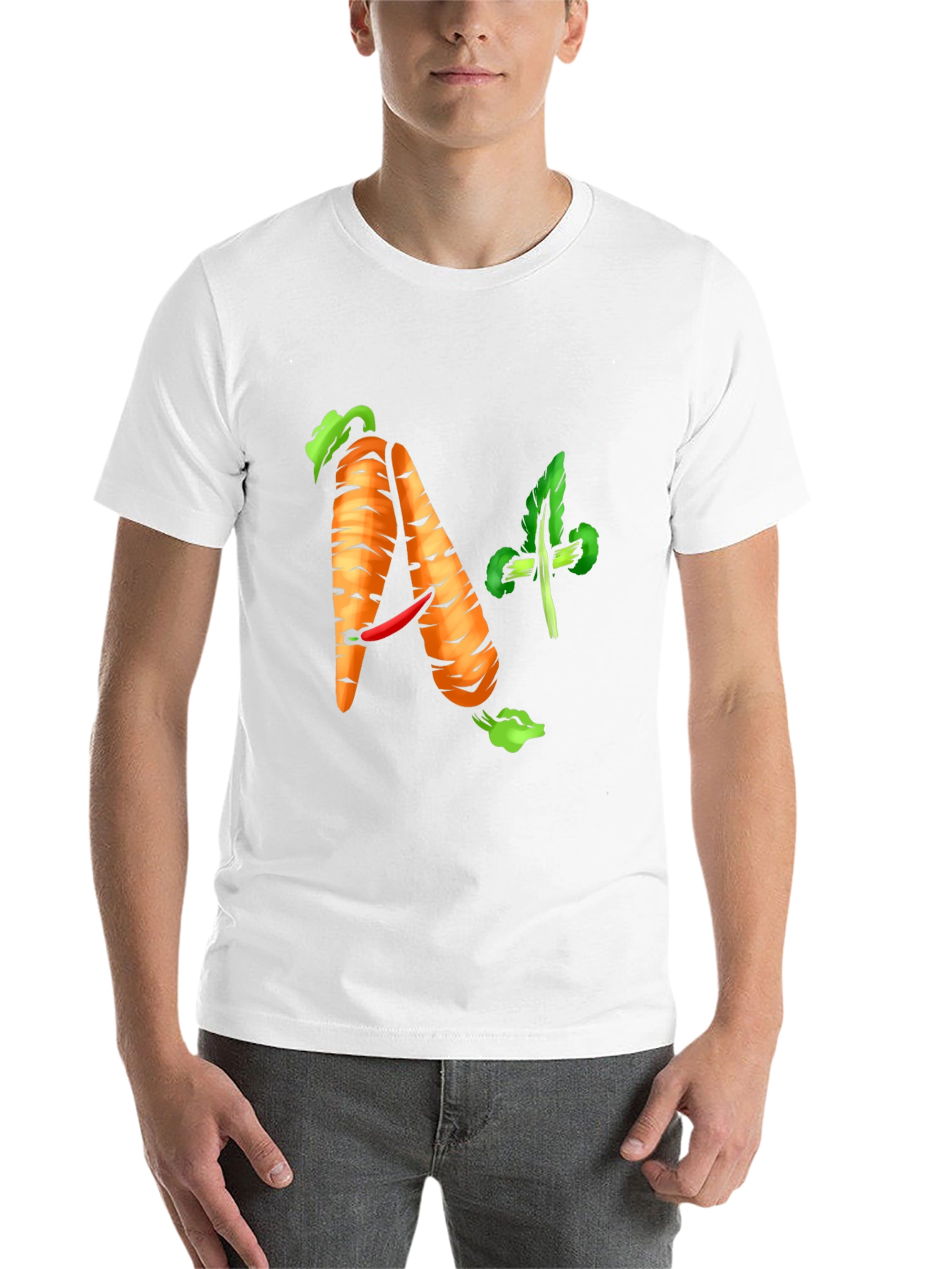 Black A+ Carrot Tee - Healthy & Funny Shirt view 14