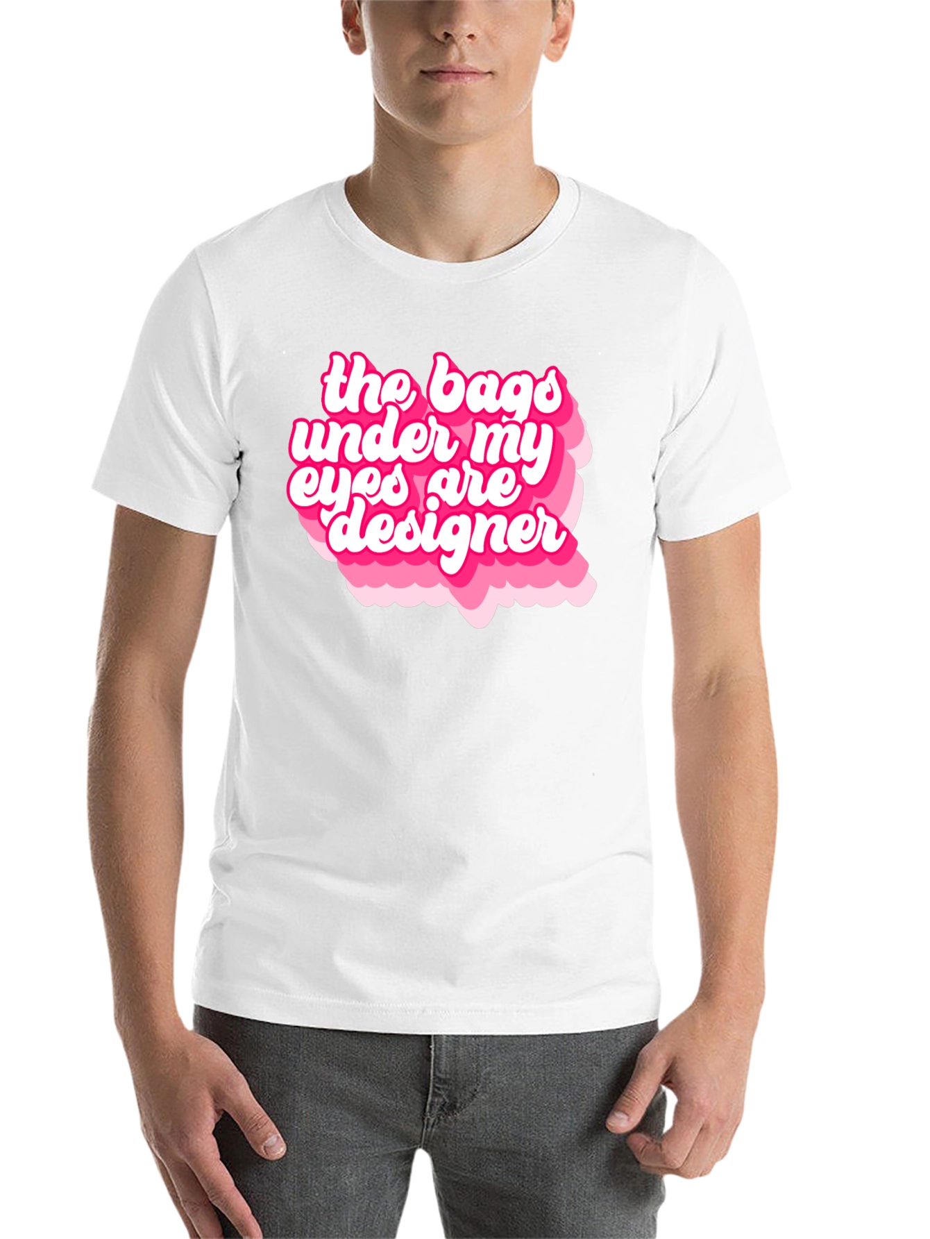 Black Designer Bags Under My Eyes Graphic T-Shirt view 14