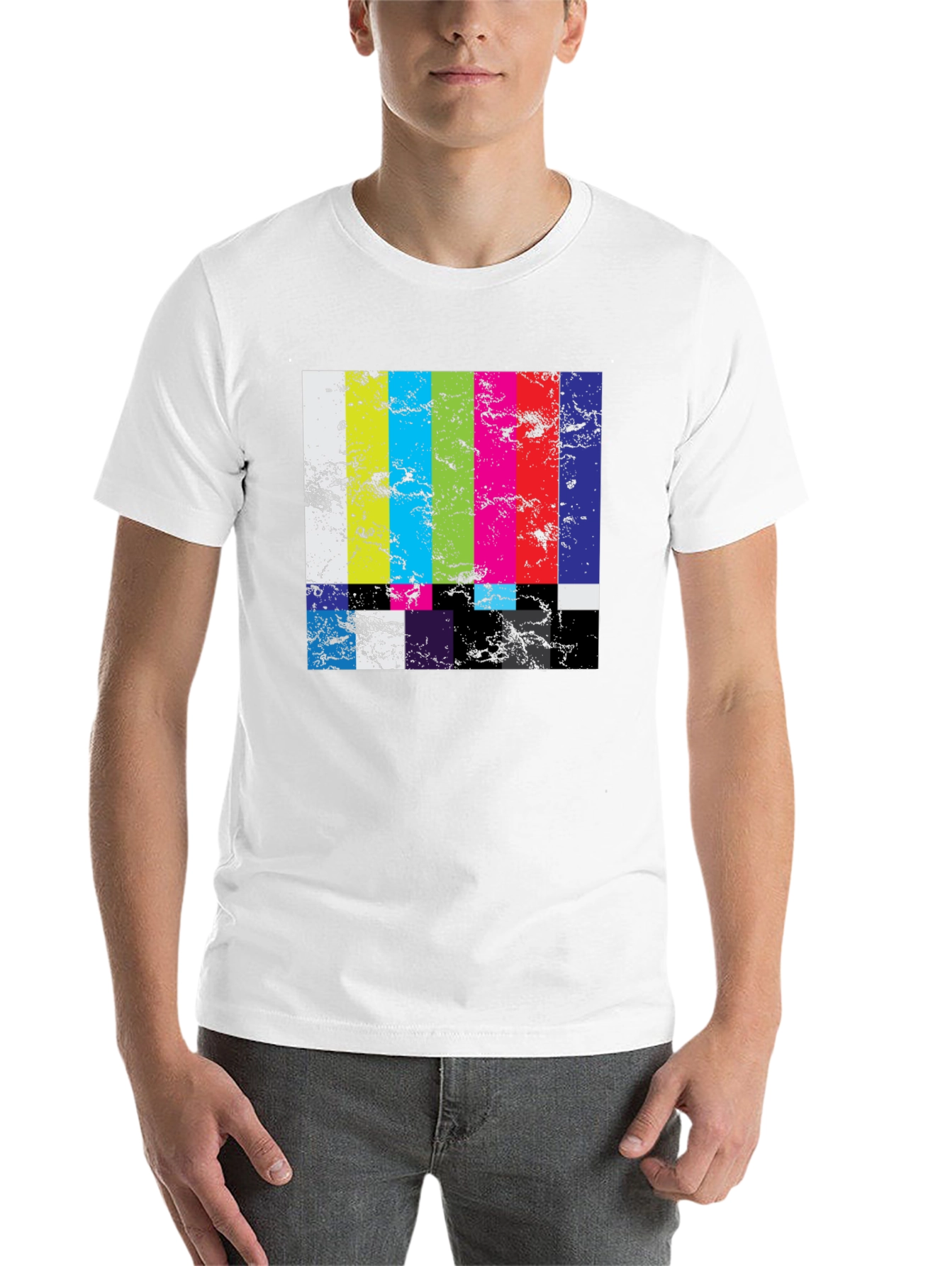 Black Retro TV Test Pattern Graphic Tee - Black view 14