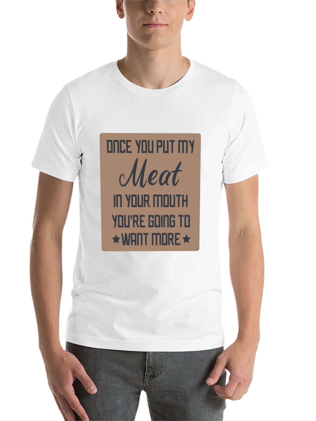 Black Funny "Meat" Graphic Novelty T-Shirt view 14
