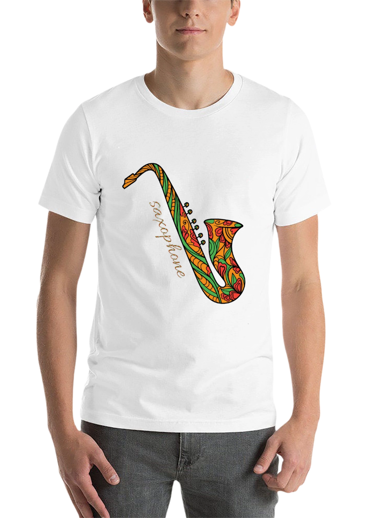 Black Black Saxophone Floral Graphic Tee view 14