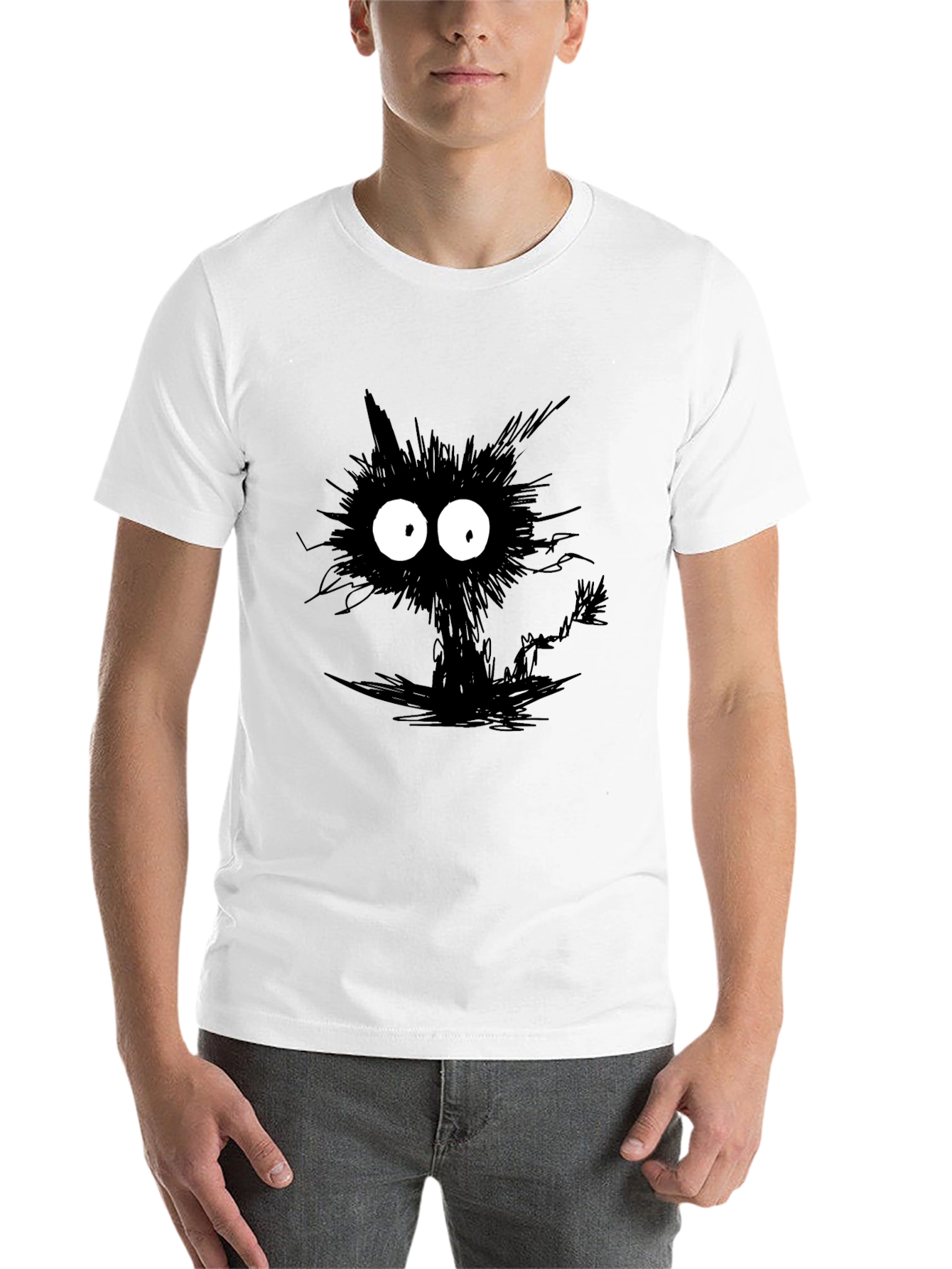 Black Black Cat Cartoon T-Shirt view 14