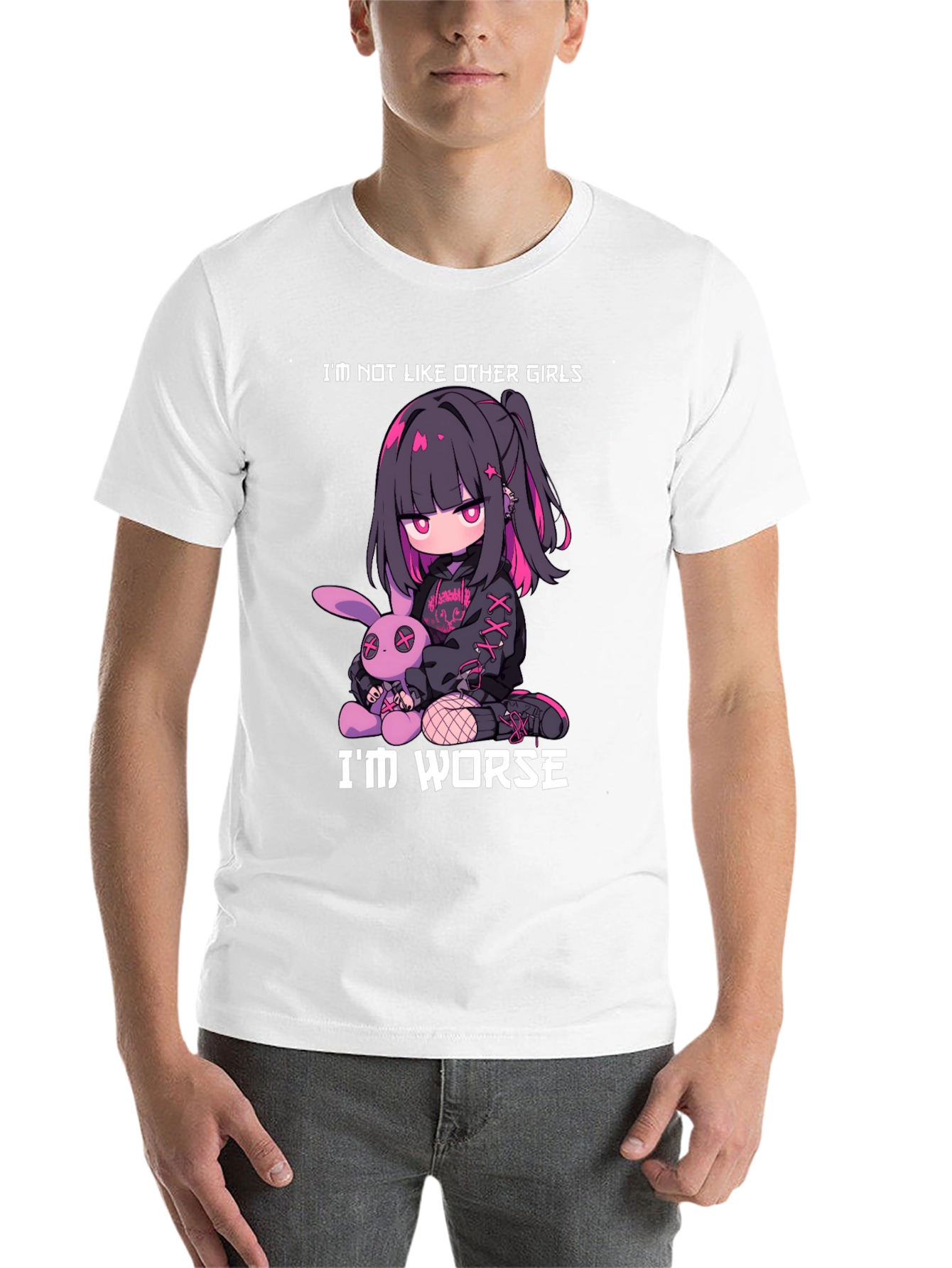 Black I'm Not Like Other Girls - Goth Anime T-Shirt view 14