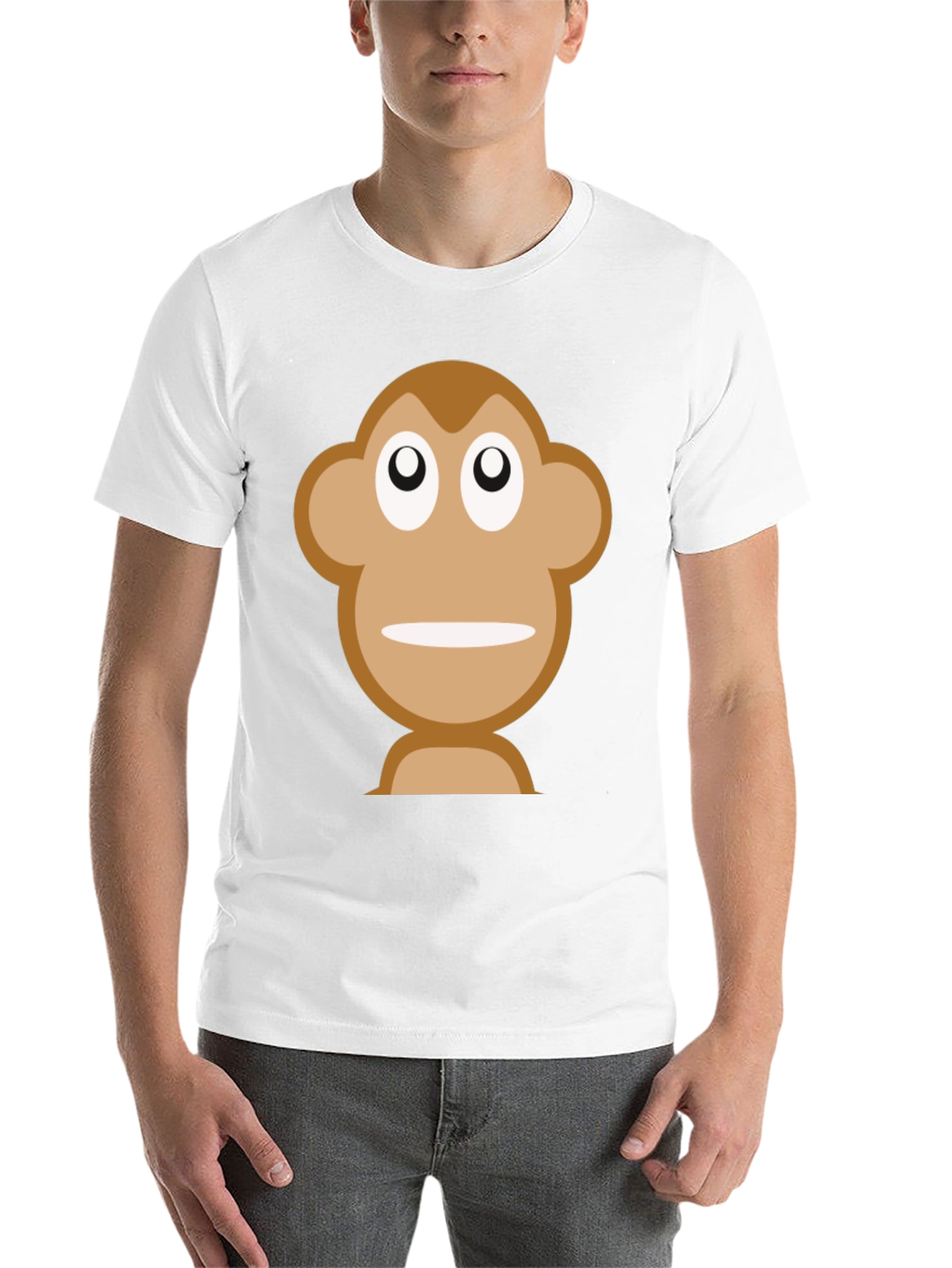 Black Funny Monkey Face Graphic Black T-Shirt view 14