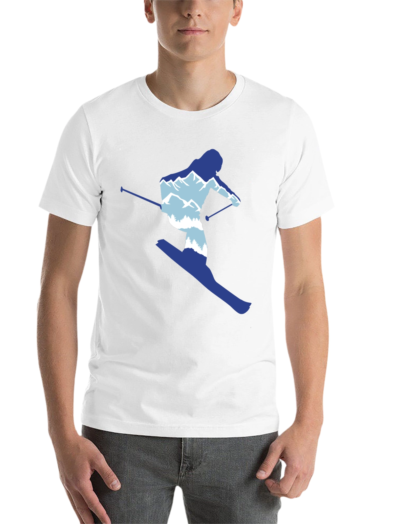 Black Skier Graphic Tee - Mountain Lover's T-Shirt view 14