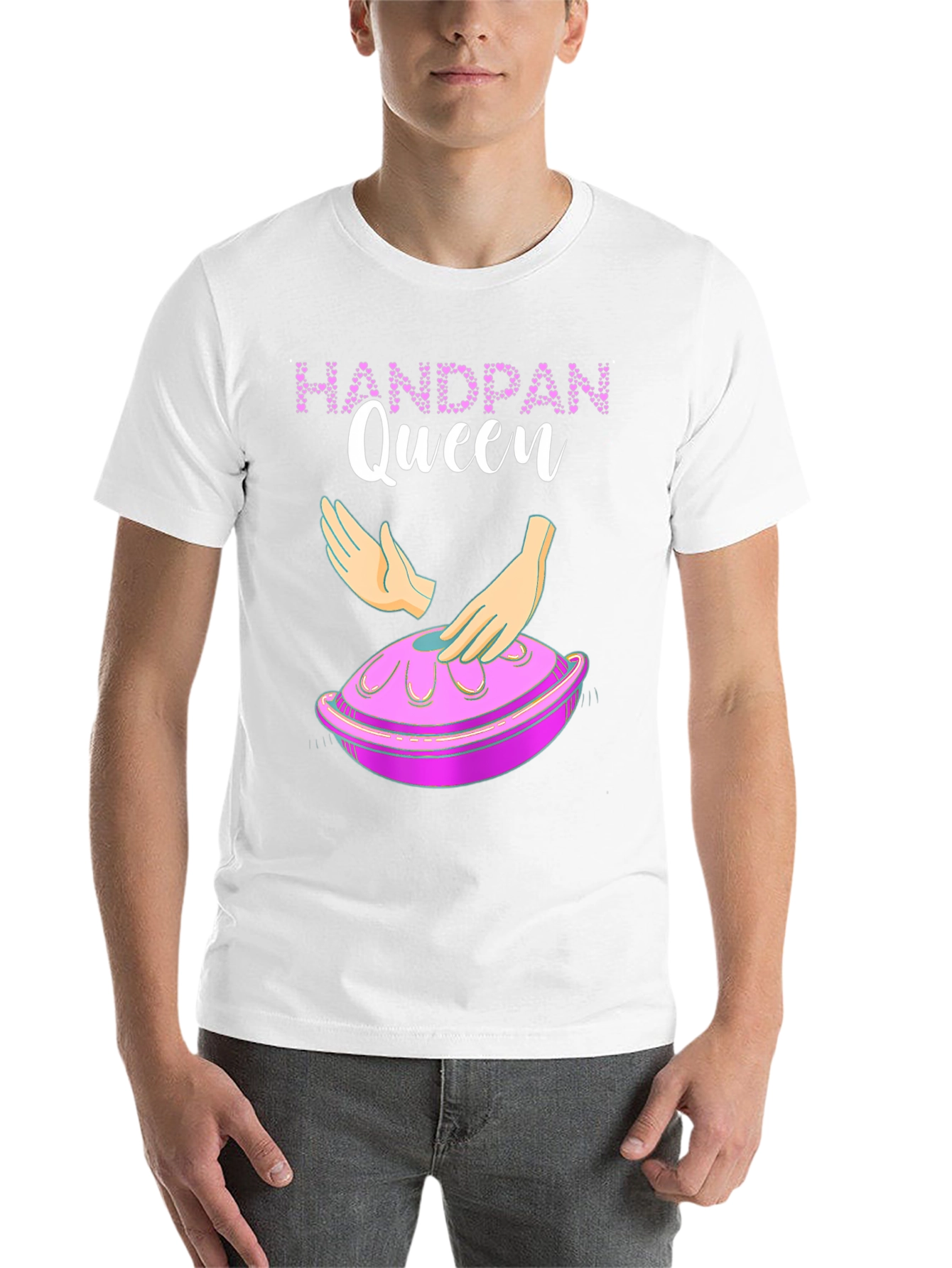 Black Handpan Queen Graphic Tee - Musical Instrument T-Shirt view 14