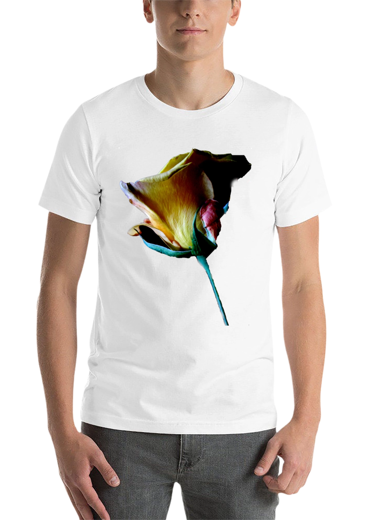 Black Rose Graphic Tee - Elegant Floral Design view 14