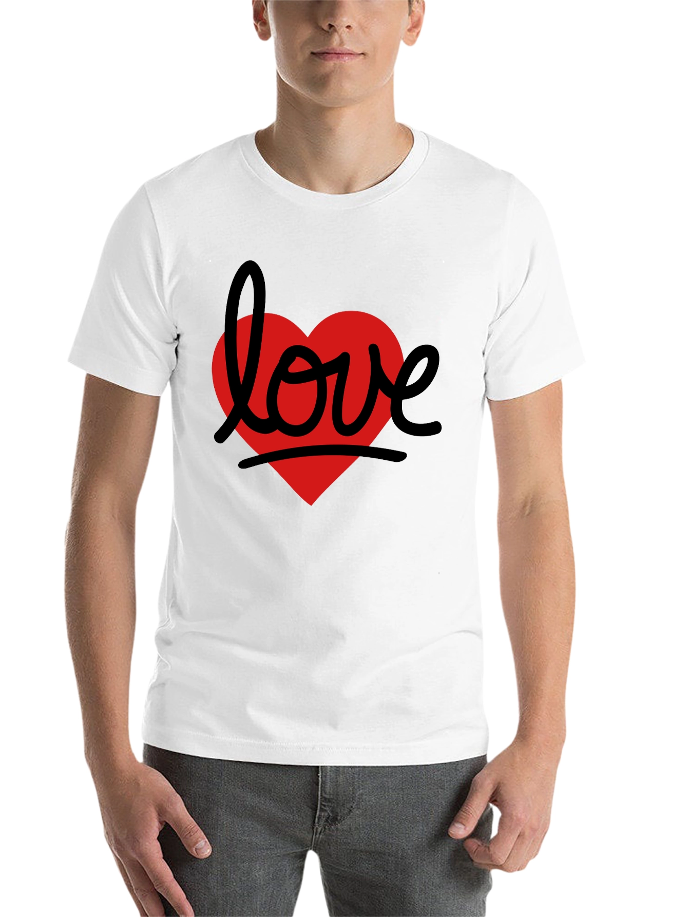 Black Love Heart Graphic Tee - Black view 14
