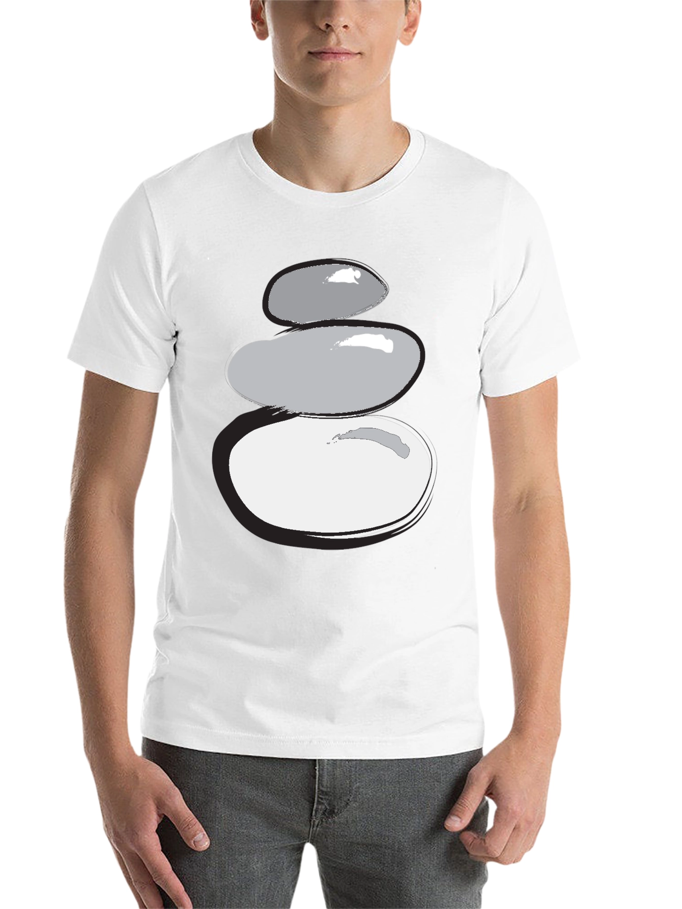Black Stacked Stones Graphic Tee - Zen Style view 14