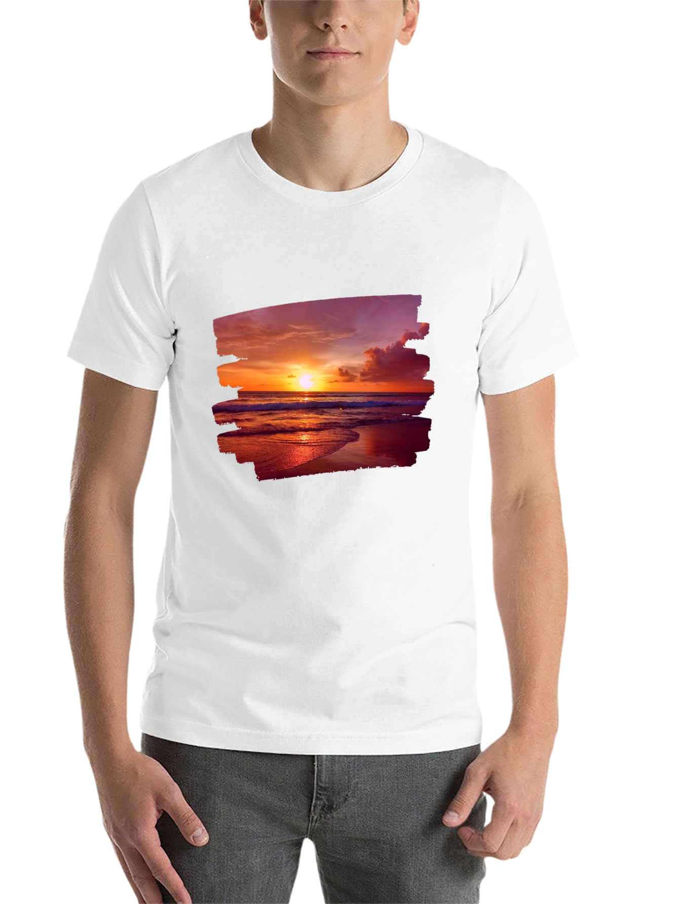 Black Sunset Beach Graphic T-Shirt view 14